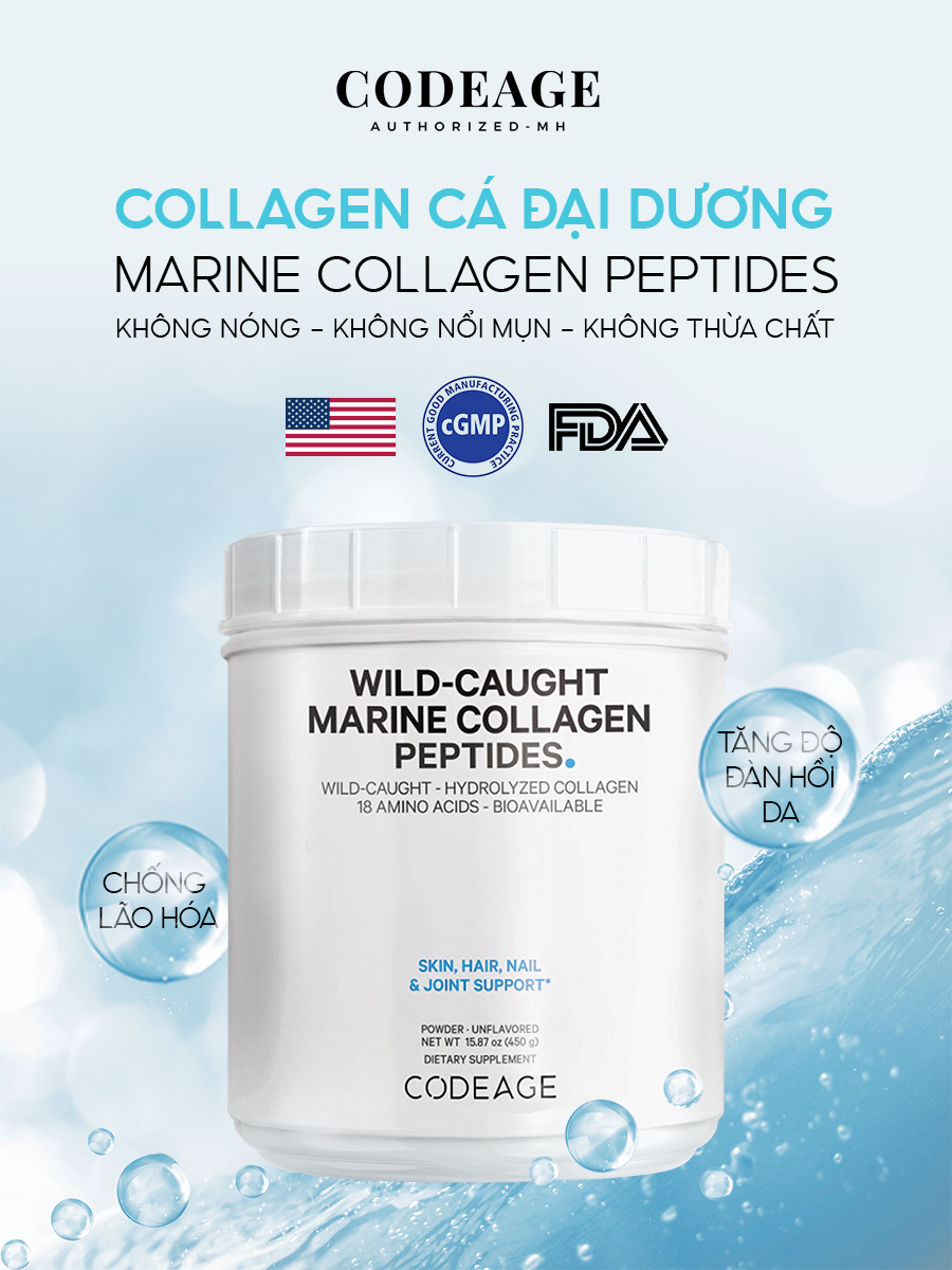 Bột collagen hỗ trợ trẻ hóa da CodeAge Marine Collagen Peptides 450g ...