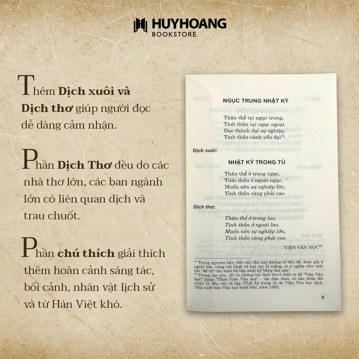 Mô tả Sách nhật ký trong tù hồ chí minh, thơ hồ chí minh, sách bác hồ, văn học kinh điển, tác phẩm văn học - 8