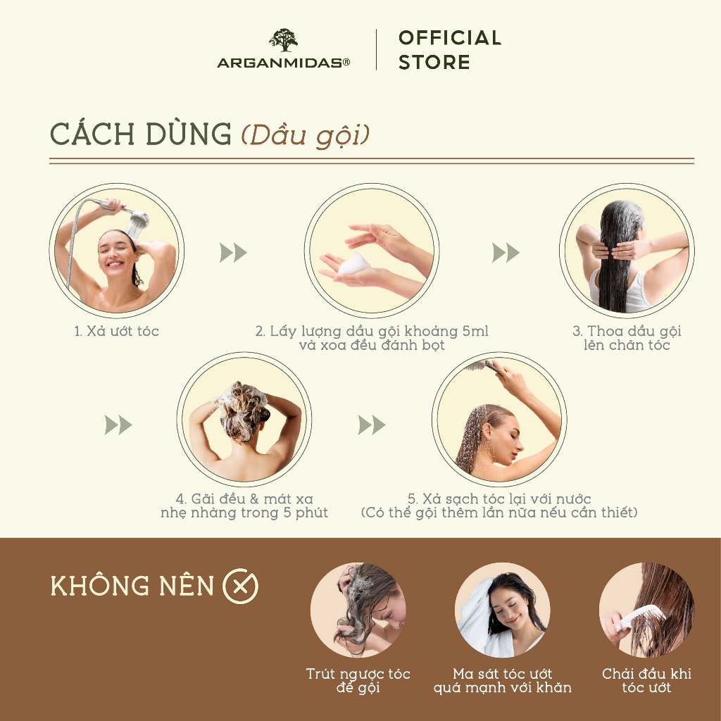 Mô tả Cặp dầu gội xả dưỡng tóc Arganmidas tinh chất Argan Oil cao cấp cho tóc khô xơ rối suôn mượt 450ml - 7