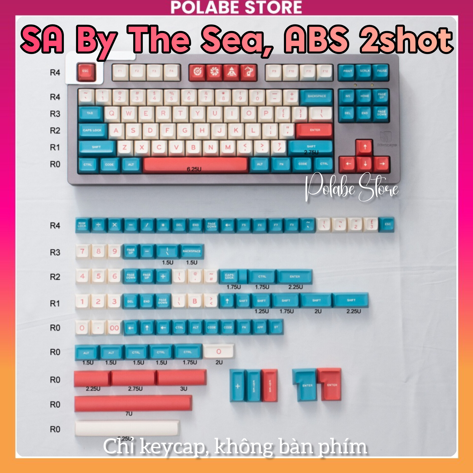 Keycap SA By The Sea Keycap Aifei profile keycap daye bàn phím cơ cao ...