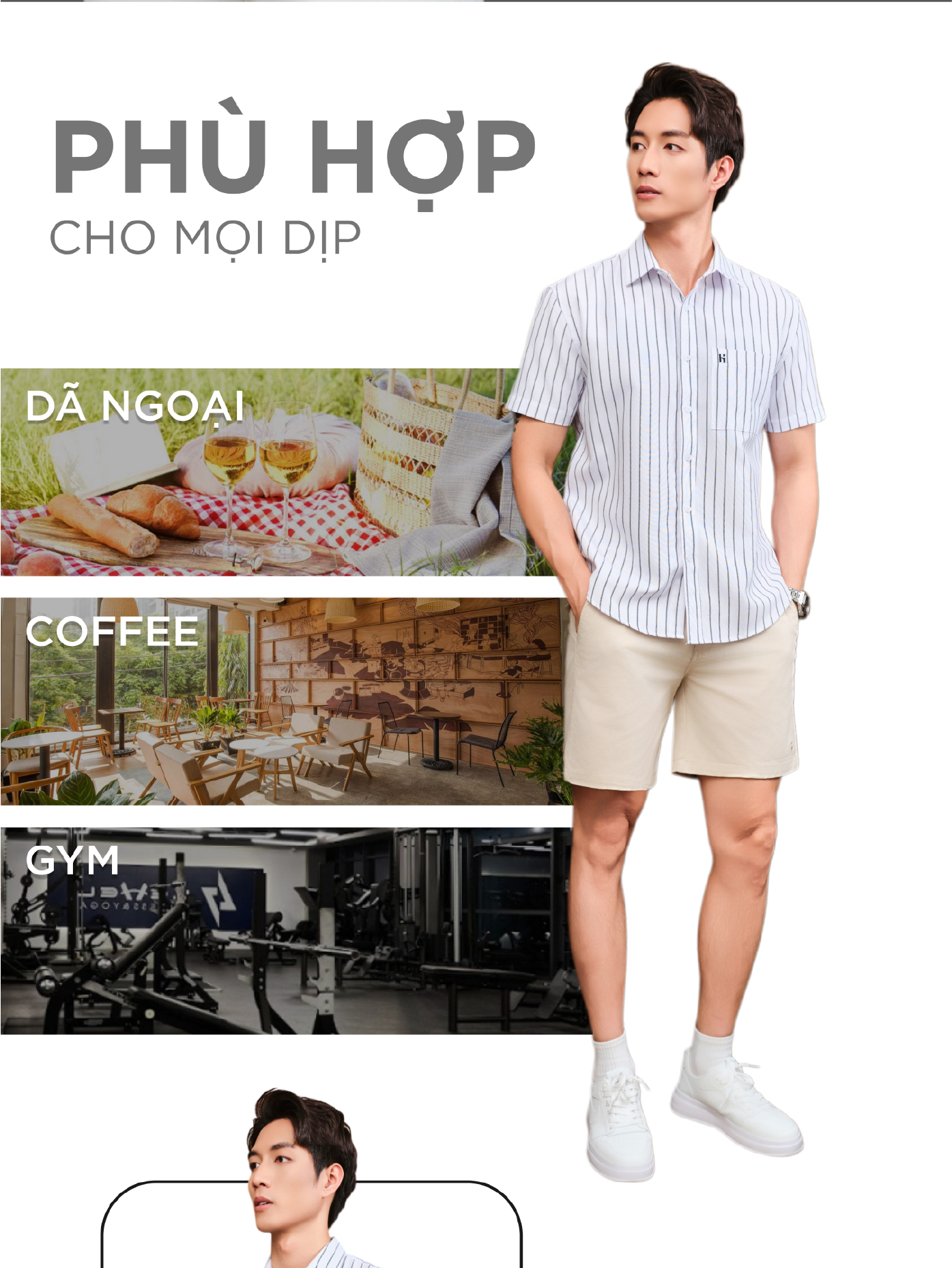 Mô tả Áo sơ mi tay ngắn SEASON "BA" họa tiết sọc, vải Oxford cao cấp, thoáng mát, độ bền cao - HUSSIO - 7
