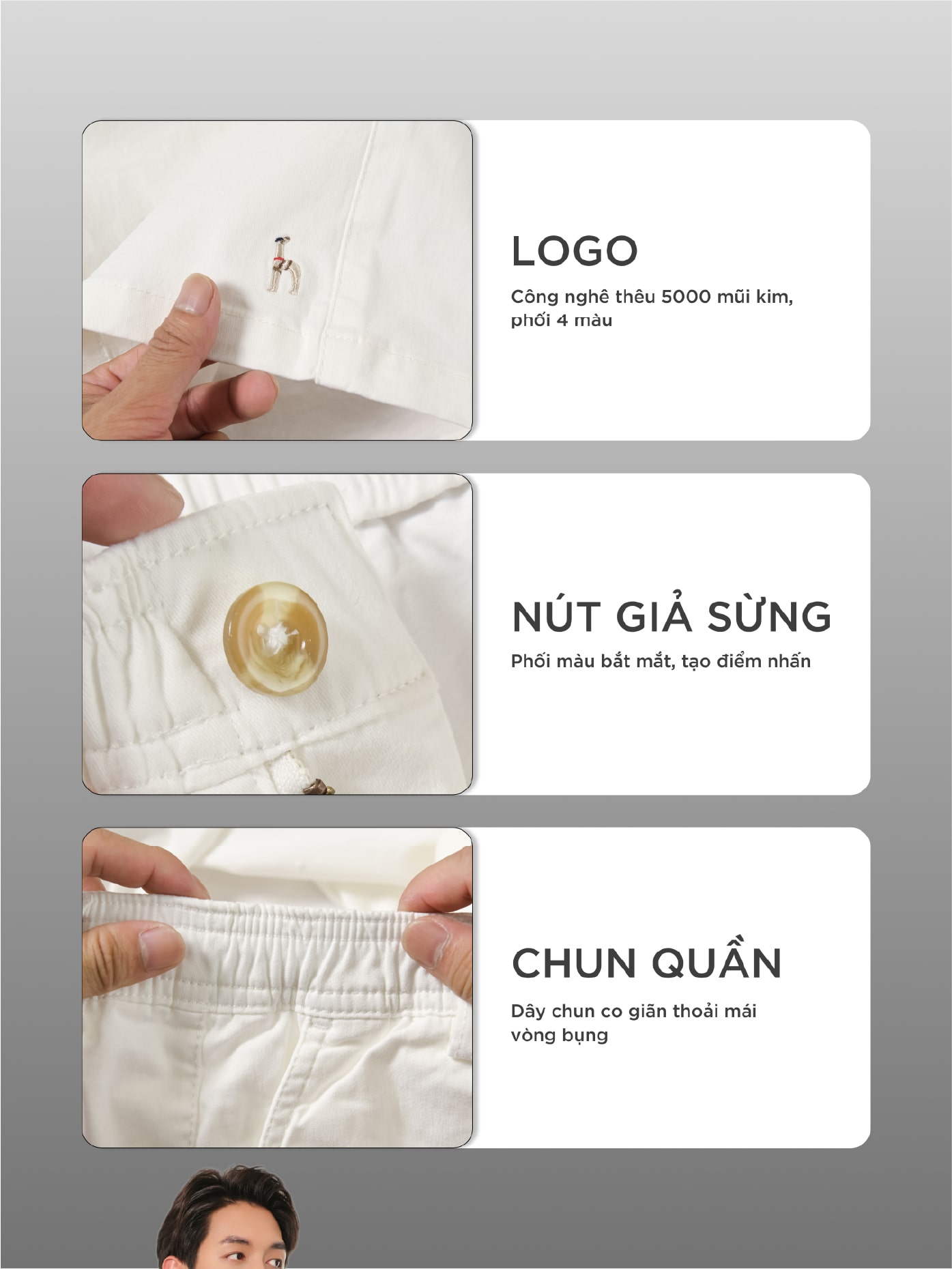 Mô tả Quần short nam SEASON "BA" vải kaki nhung xuất xịn, co giãn 4 chiều, chuẩn form - HUSSIO - 5