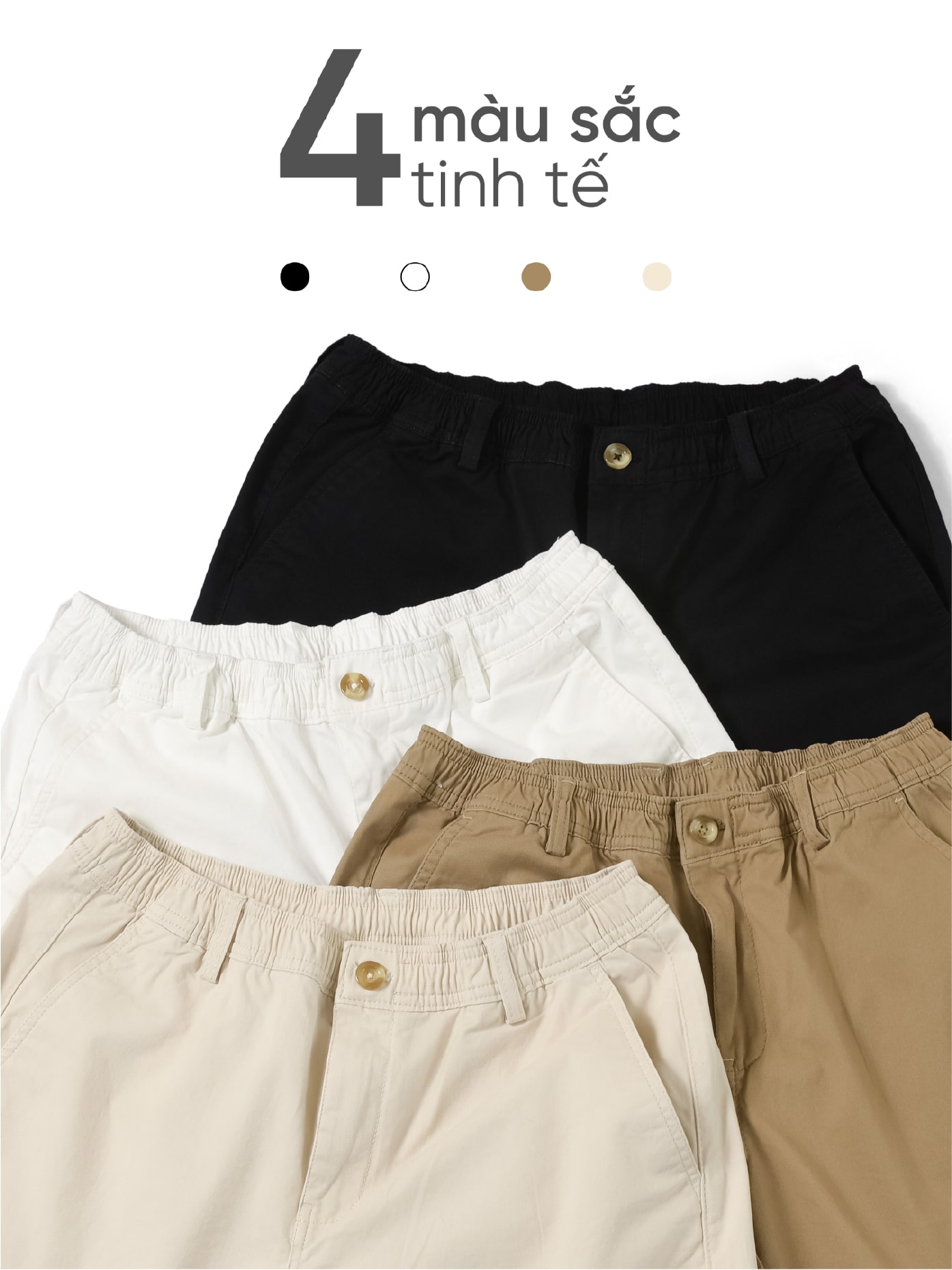 Mô tả Quần short nam SEASON "BA" vải kaki nhung xuất xịn, co giãn 4 chiều, chuẩn form - HUSSIO - 7