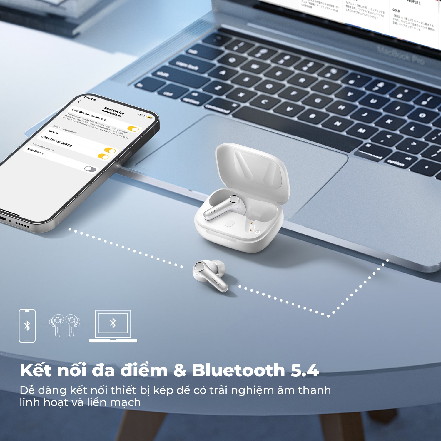 Mô tả Tai nghe True Wireless Earfun Air Pro 4 bluetooth 5.4 chống ồn Ultra ANC 50dB âm LDAC Aptx Lossless - 7