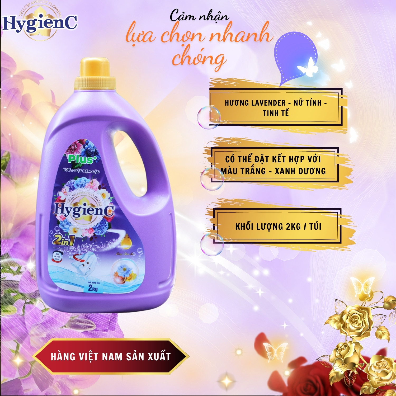 Mô tả Nước giặt xả HygienC Plus+ 2 trong 1 - Khối lượng 2Kg - CB2C1 - 5