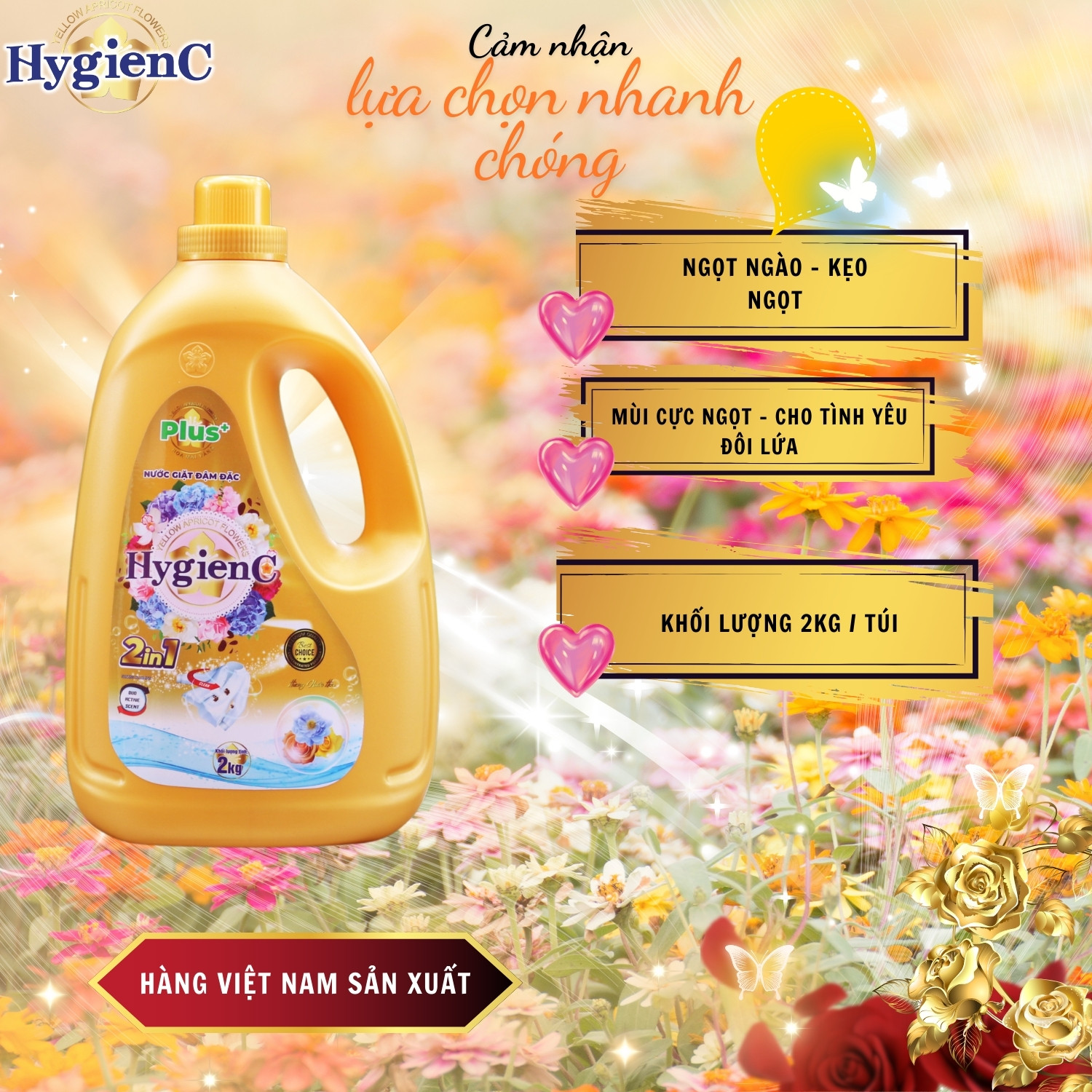 Mô tả Nước giặt xả HygienC Plus+ 2 trong 1 - Khối lượng 2Kg - CB2C1 - 6