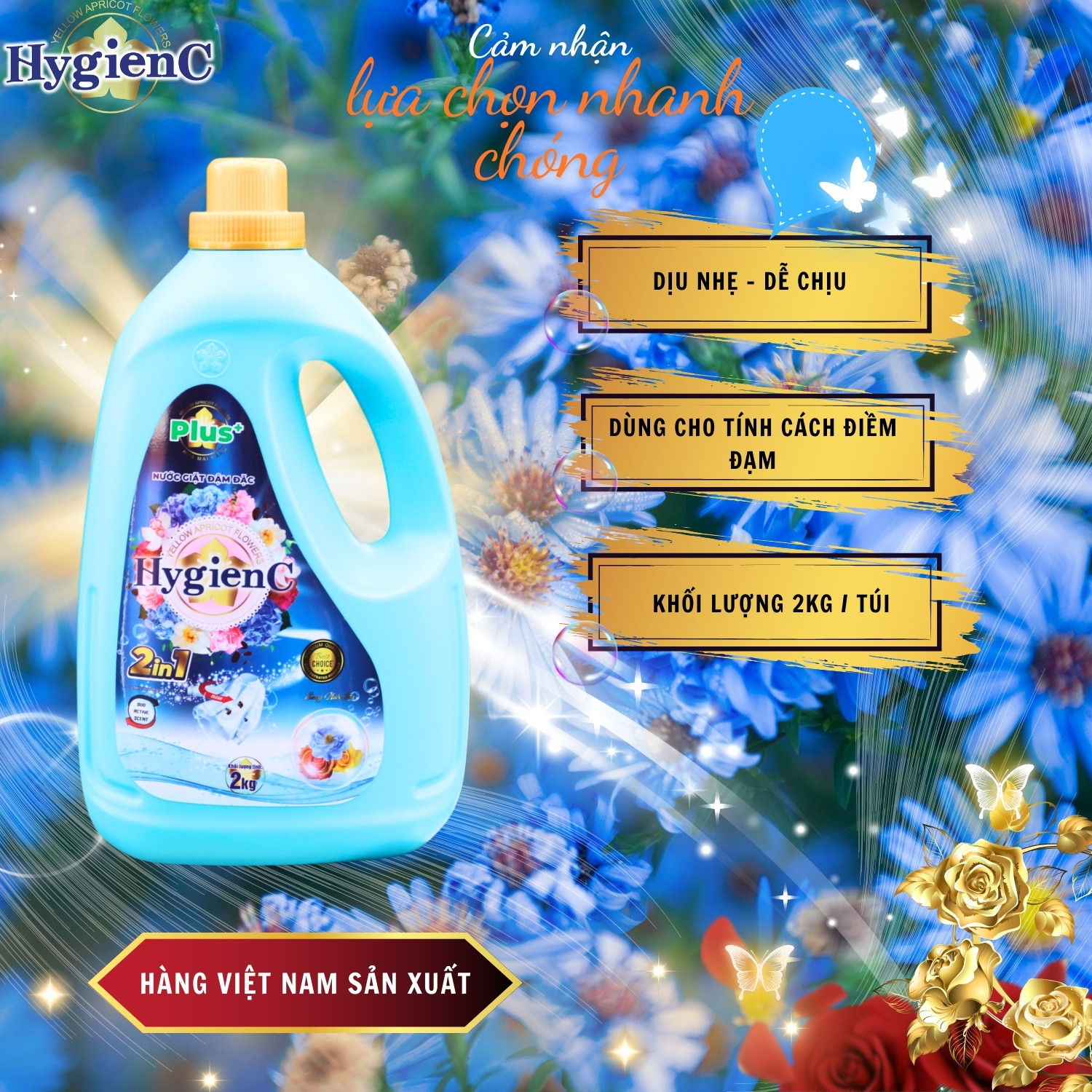 Mô tả Nước giặt xả HygienC Plus+ 2 trong 1 - Khối lượng 2Kg - CB2C1 - 7