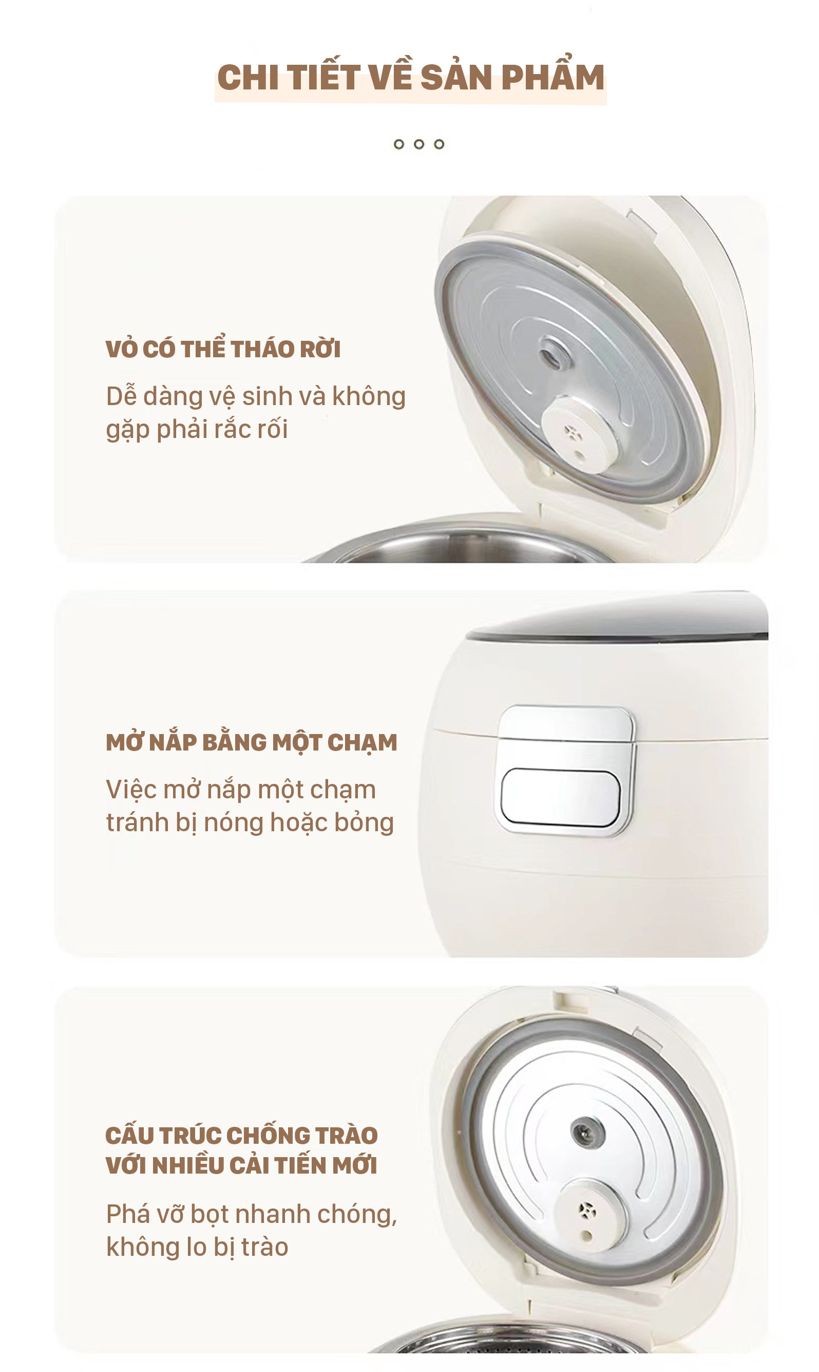 Mô tả Nồi Cơm Lòng Inox Vân Lục Giác Snapbee RC3000 Pro_Đa Năng_Cho Người Ăn Kiêng_Tiểu Đường [Snap Kitchen] - 6