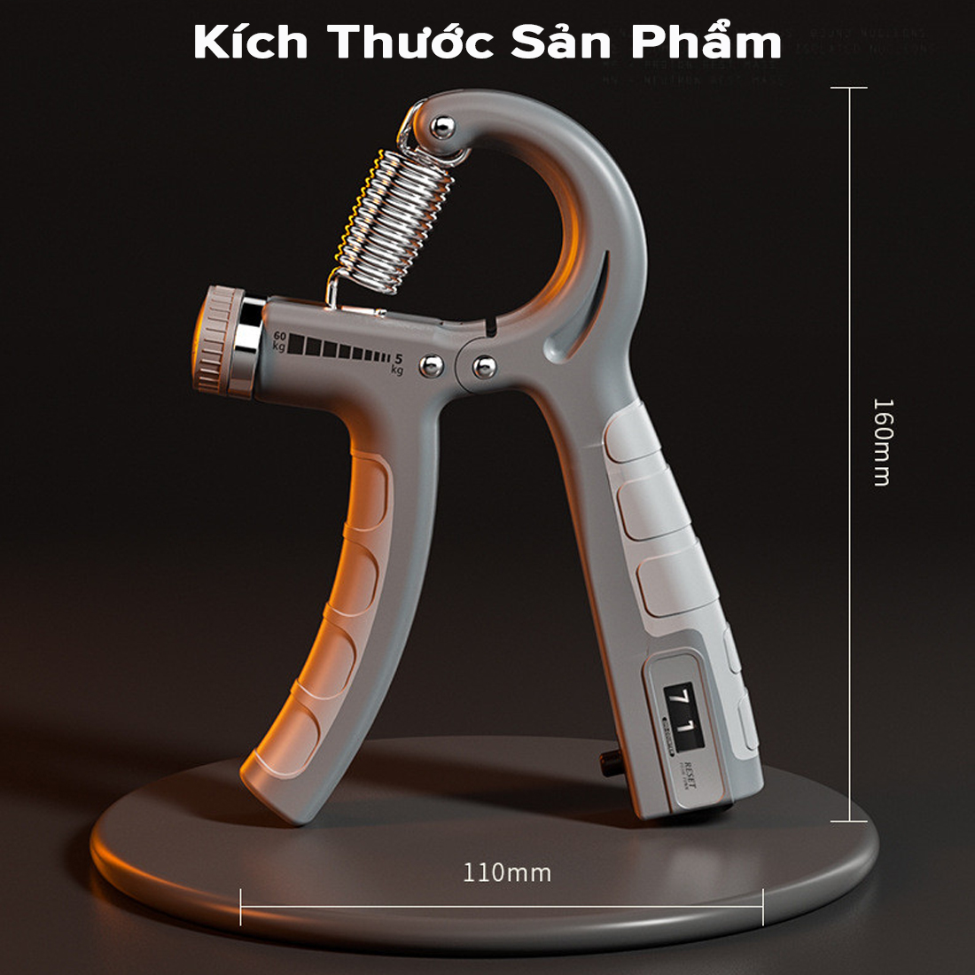 Mô tả Combo Dây Nhảy Tốc Độ PVC Dày 6mm Dài 3m + Kìm Bóp Tay Đếm Số Tự Động Kháng Lực 5 - 60kg Chính Hãng Amalife - 6