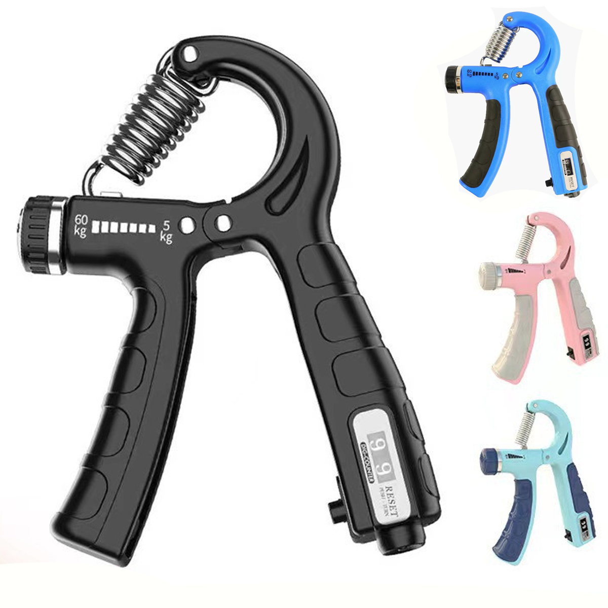 Mô tả Combo Dây Nhảy Tốc Độ PVC Dày 6mm Dài 3m + Kìm Bóp Tay Đếm Số Tự Động Kháng Lực 5 - 60kg Chính Hãng Amalife - 11