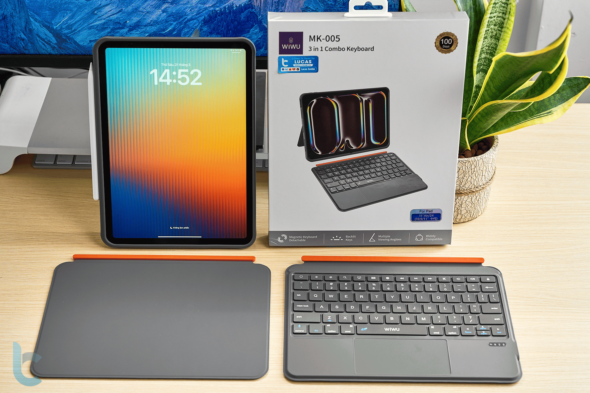 Mô tả Case/ Bao Da Bàn Phím Trackpad Bluetooth Cho ipad WIWU 3in1 Magnetic Keyboard MK-005 - 1