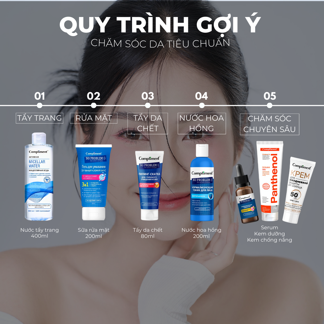 Mô tả Nước Tẩy Trang Compliment 400ml Dành Cho Da Dầu Mụn - 5