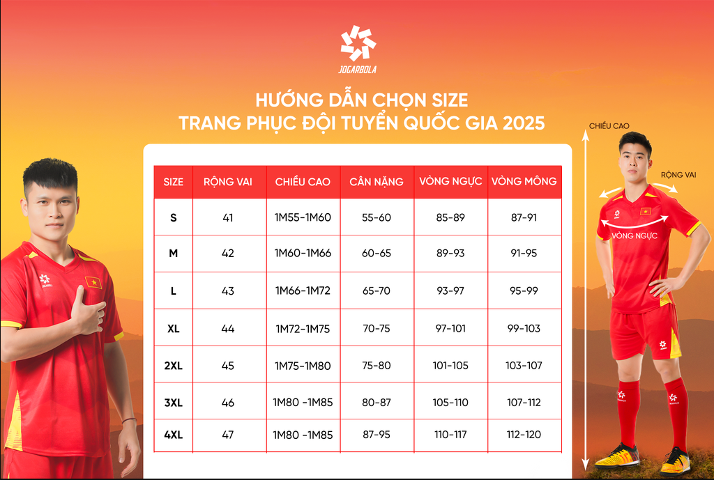 Mô tả Áo thi đấu Đội tuyển bóng đá Quốc gia 2025 (bản Fan) MJ-A4054 - 1