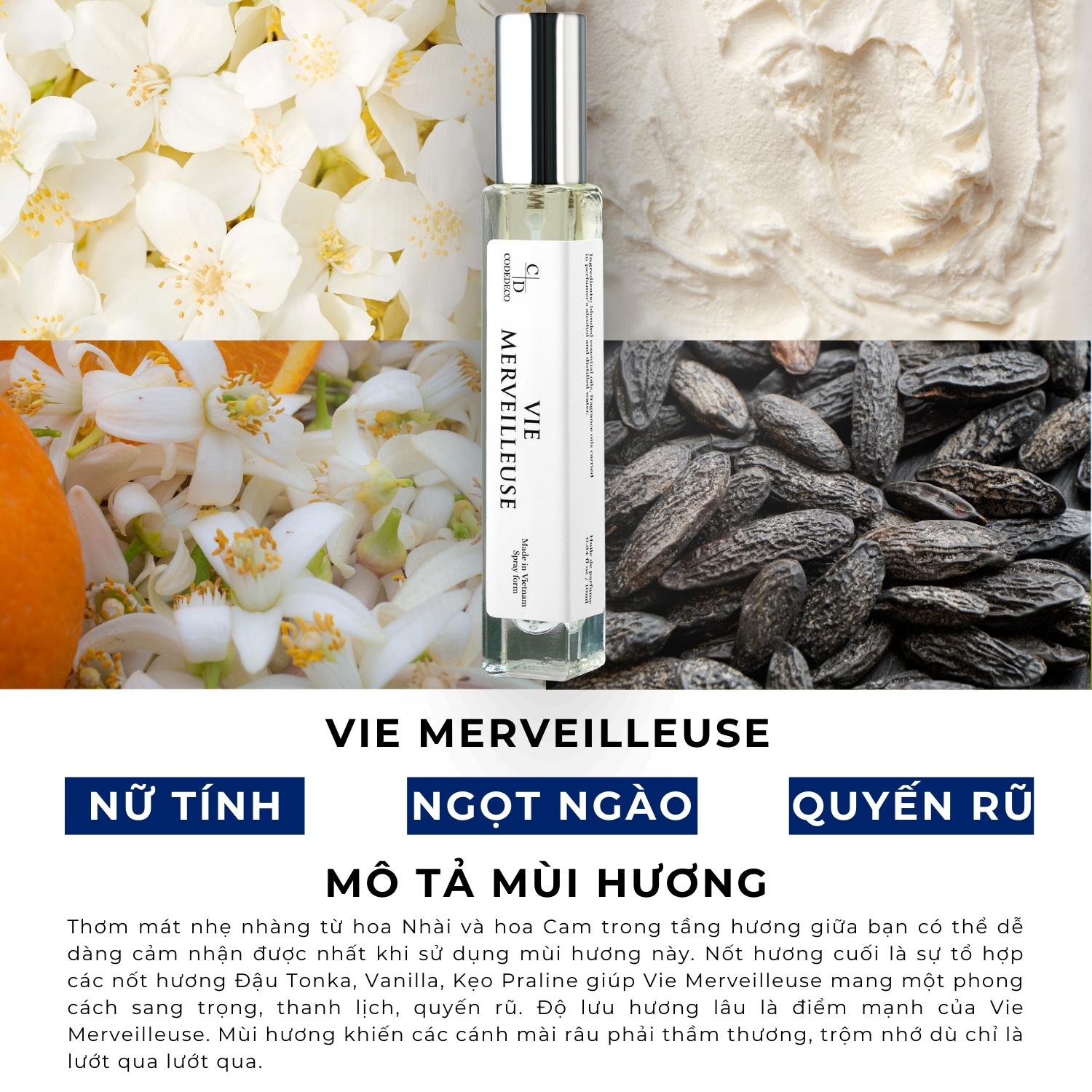 Mô tả 02 chai tinh dầu nước hoa CODEDECO 10ml dạng xịt + 4 vial 2.5ml mùi ngẫu nhiên - 3