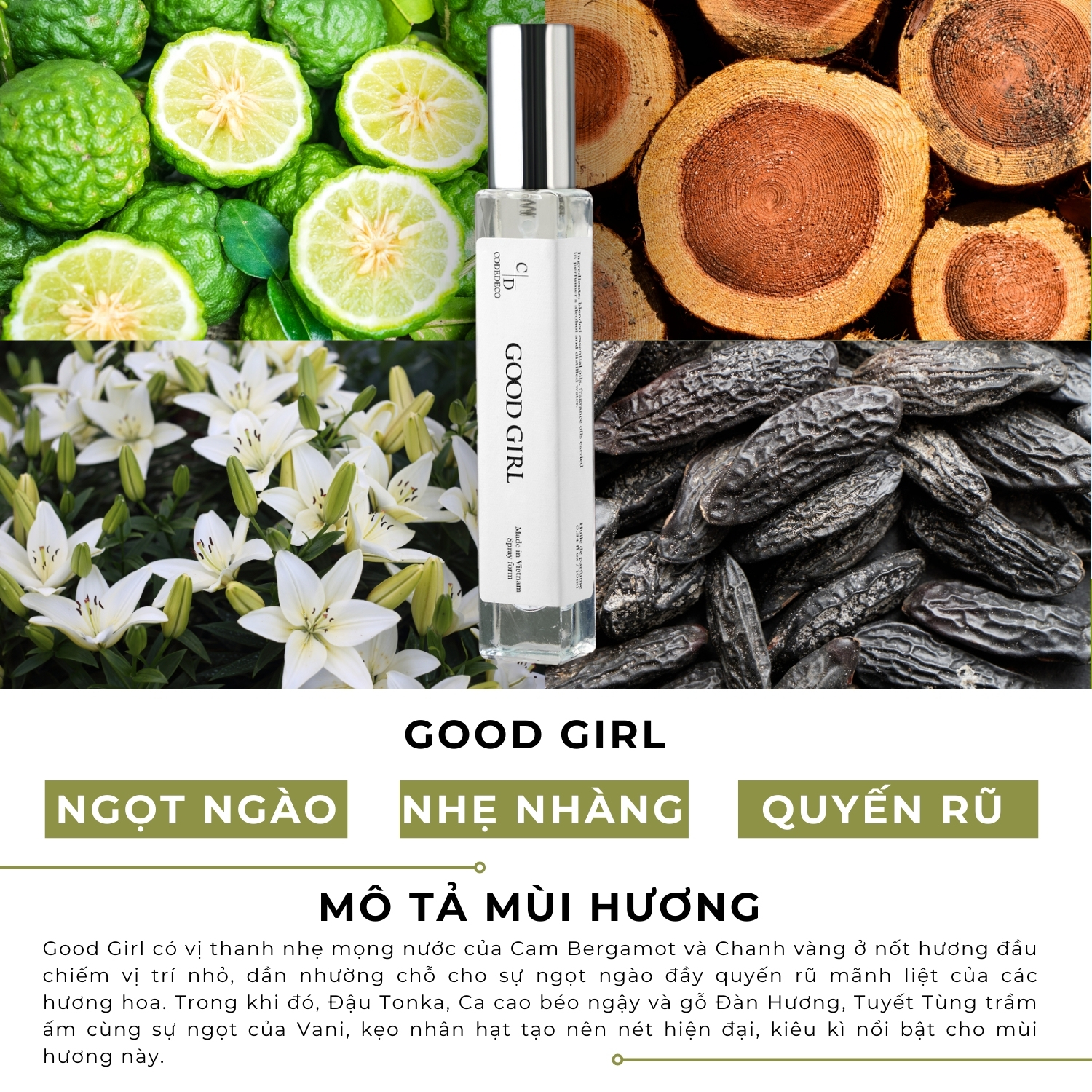 Mô tả 02 chai tinh dầu nước hoa CODEDECO 10ml dạng xịt + 4 vial 2.5ml mùi ngẫu nhiên - 6