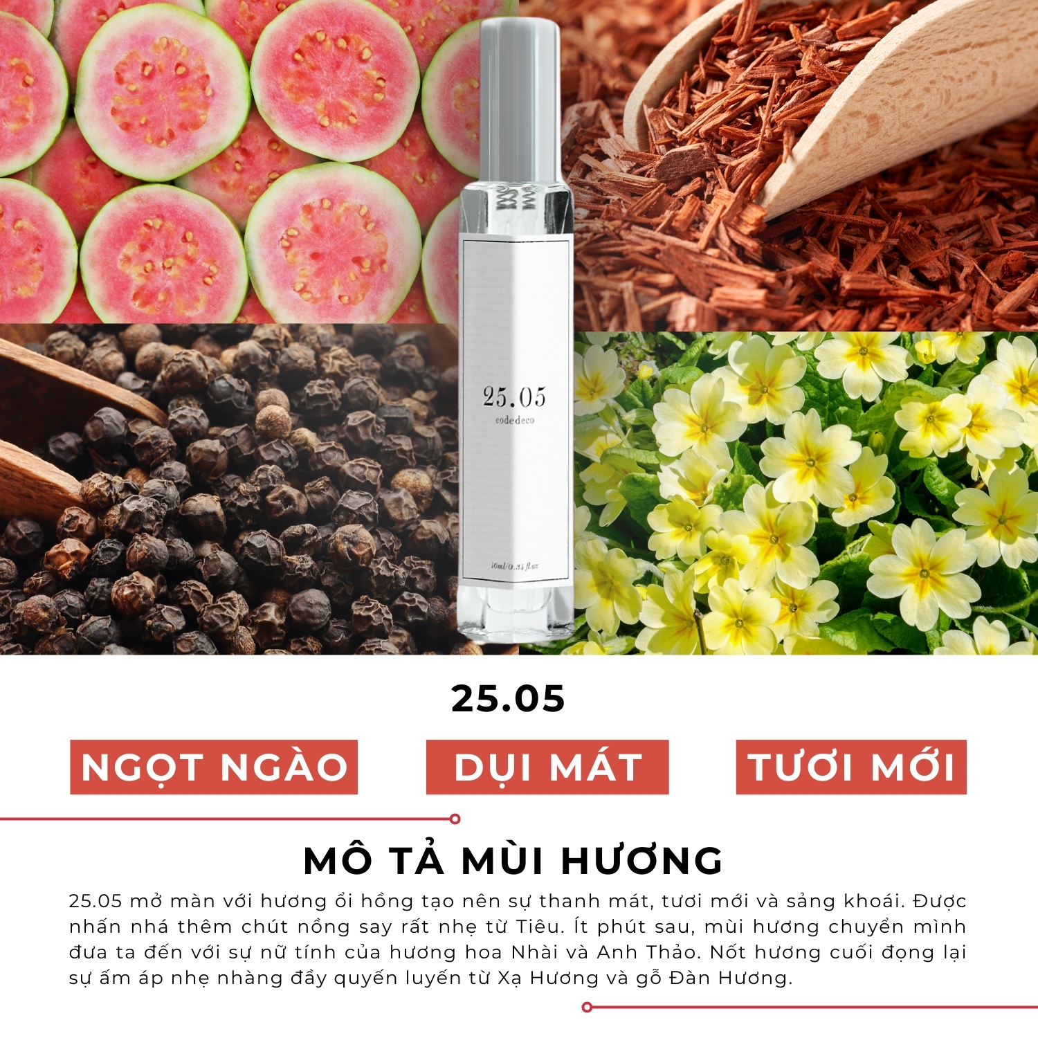 Mô tả 02 chai tinh dầu nước hoa CODEDECO 10ml dạng xịt + 4 vial 2.5ml mùi ngẫu nhiên - 7
