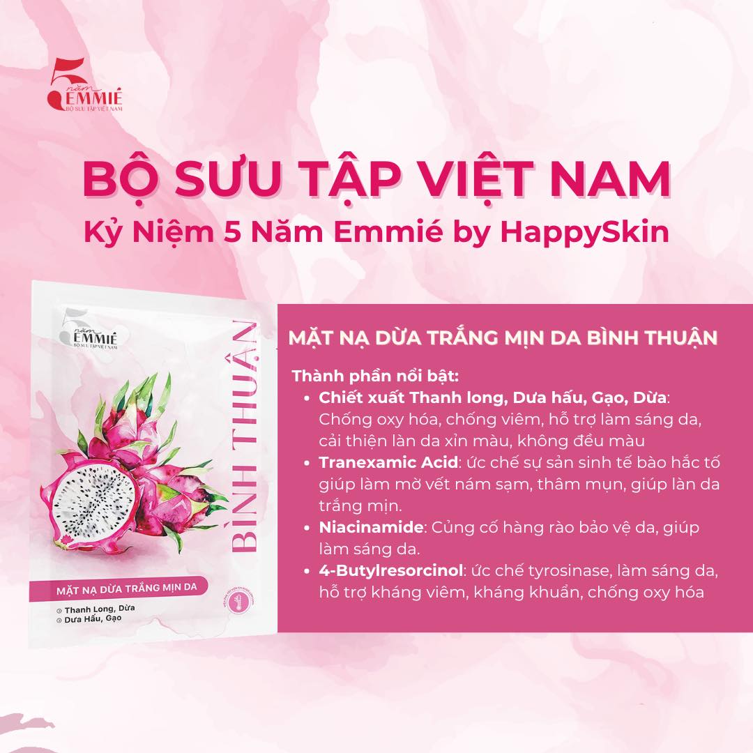 Mô tả Hộp 10 mặt nạ sinh học phôi dừa siêu tinh chất - Bộ sưu tập Việt Nam 25g - 2
