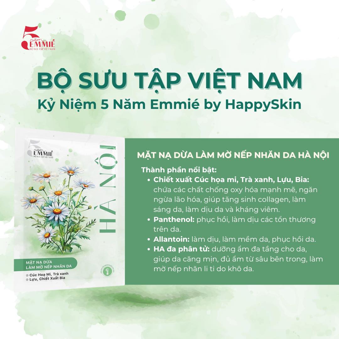 Mô tả Hộp 10 mặt nạ sinh học phôi dừa siêu tinh chất - Bộ sưu tập Việt Nam 25g - 6