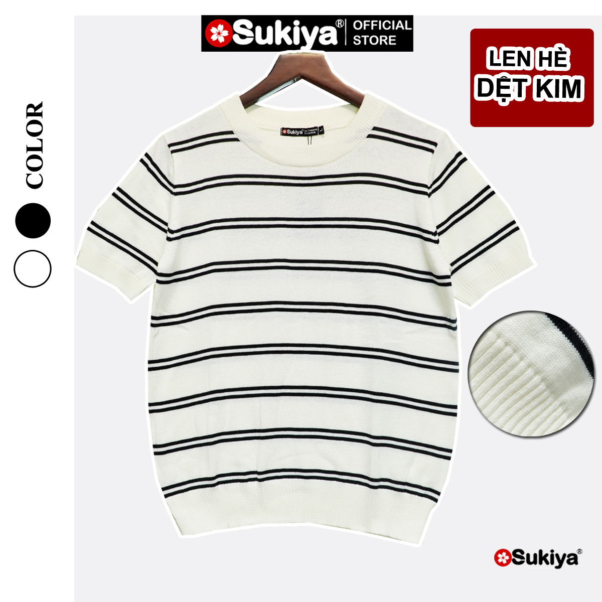 Mô tả Áo Len Dệt Kim Nam SUKIYA Premium Kẻ đôi Len Mát Cotton Thấm Mồ Hôi mùa Hè AL111 - 2
