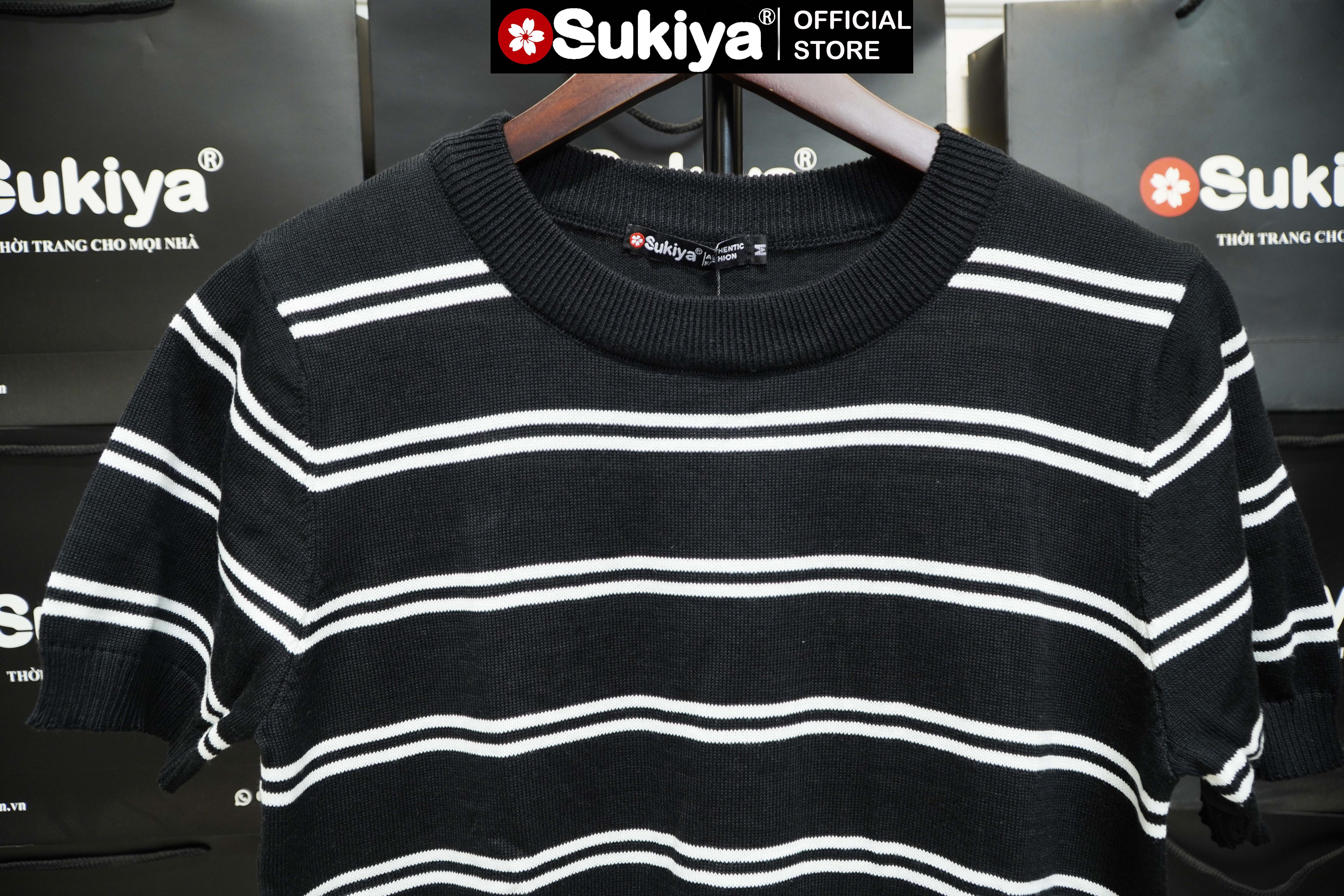 Mô tả Áo Len Dệt Kim Nam SUKIYA Premium Kẻ đôi Len Mát Cotton Thấm Mồ Hôi mùa Hè AL111 - 8
