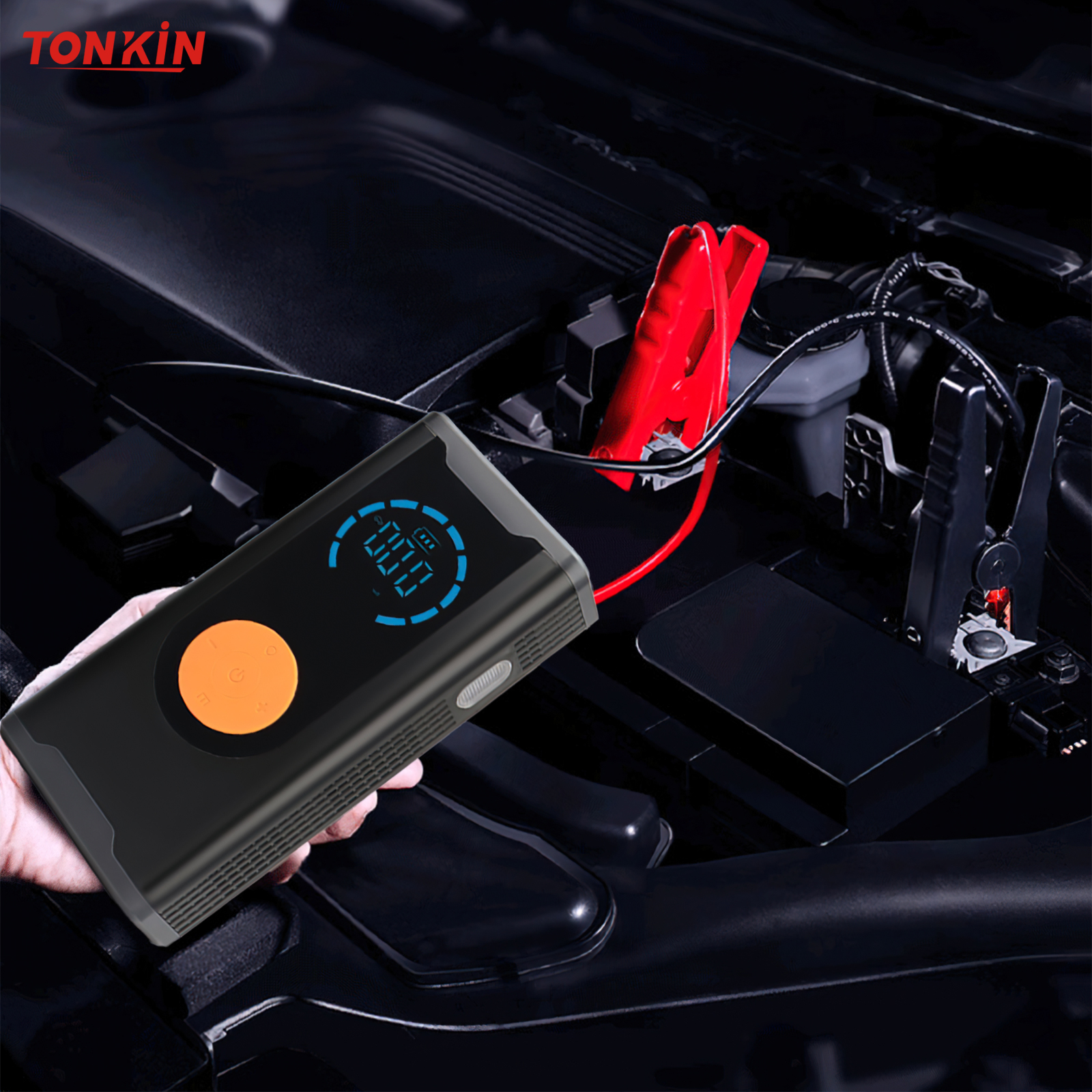 Bơm lốp kích bình ô tô 4 trong 1 Tonkin, pin 7200 Mah. tích hợp sạc dự ...