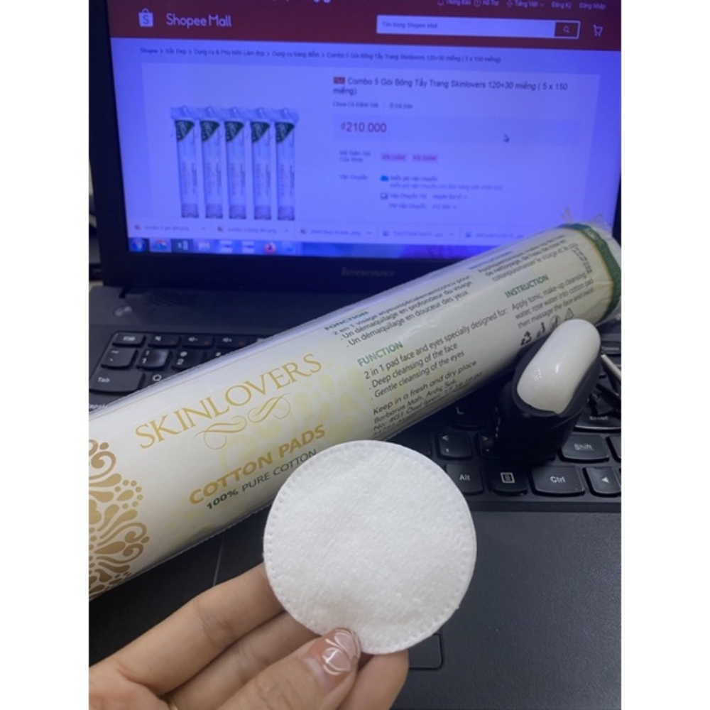 Mô tả Sỉ 1 thùng 30 cây bông tẩy trang Skinlovers 150 miếng (30 gói x 150 miếng) - 2