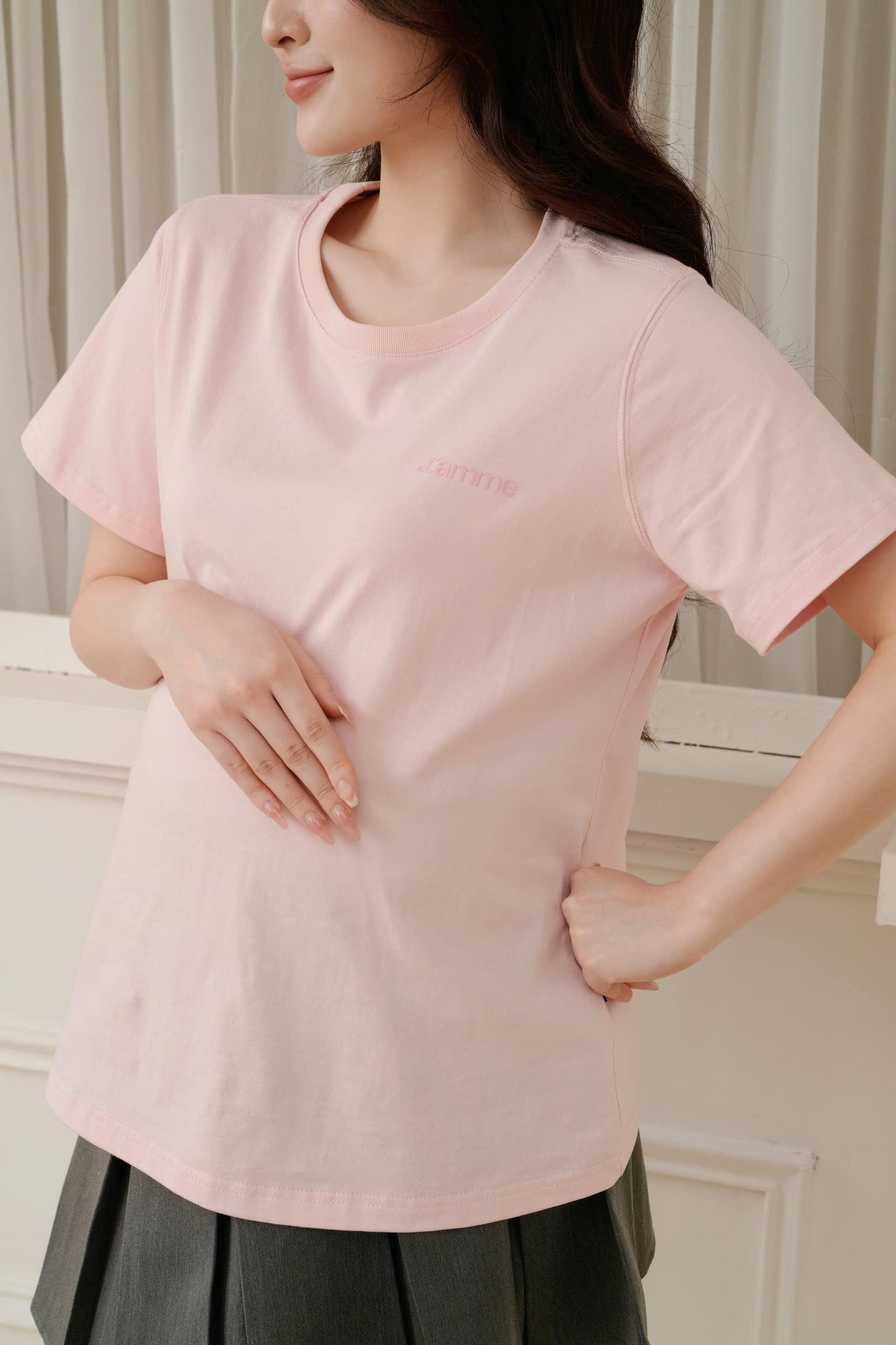 Mô tả Áo phông bầu L'amme Tee chất cotton thấm hút mồ hôi mặc được sau sinh by LAMME - 3