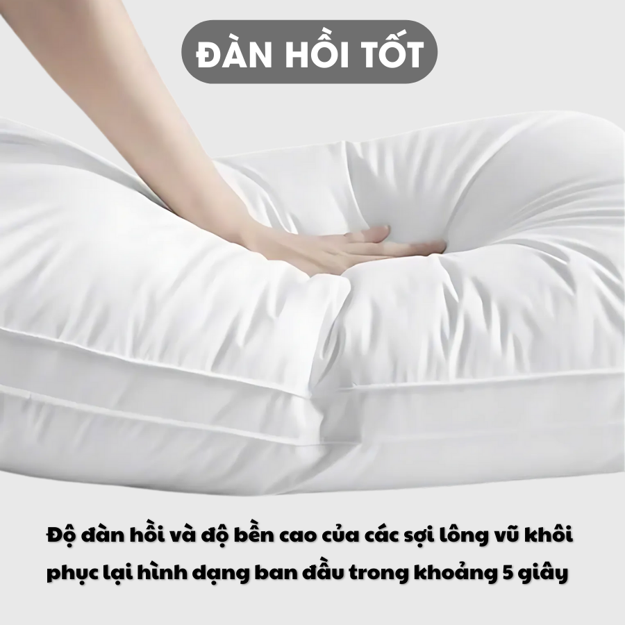 Mô tả Gối Ngủ Microfiber Cao Cấp Ruột Gối Lông Vũ Gối Chuẩn Khách Sạn 5 Sao Thiết Kế Sang Trọng Êm Ái Mềm Mại Chuẩn Oeko-Tek - 5