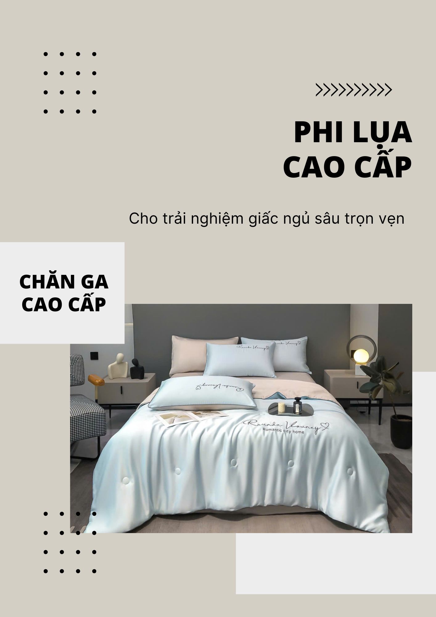 Mô tả Bộ ga giường 5 món He thong NEM cao cấp Set drap giường chăn ga gối phi lụa thái trải phủ giường mát lạnh mùa hè - 1