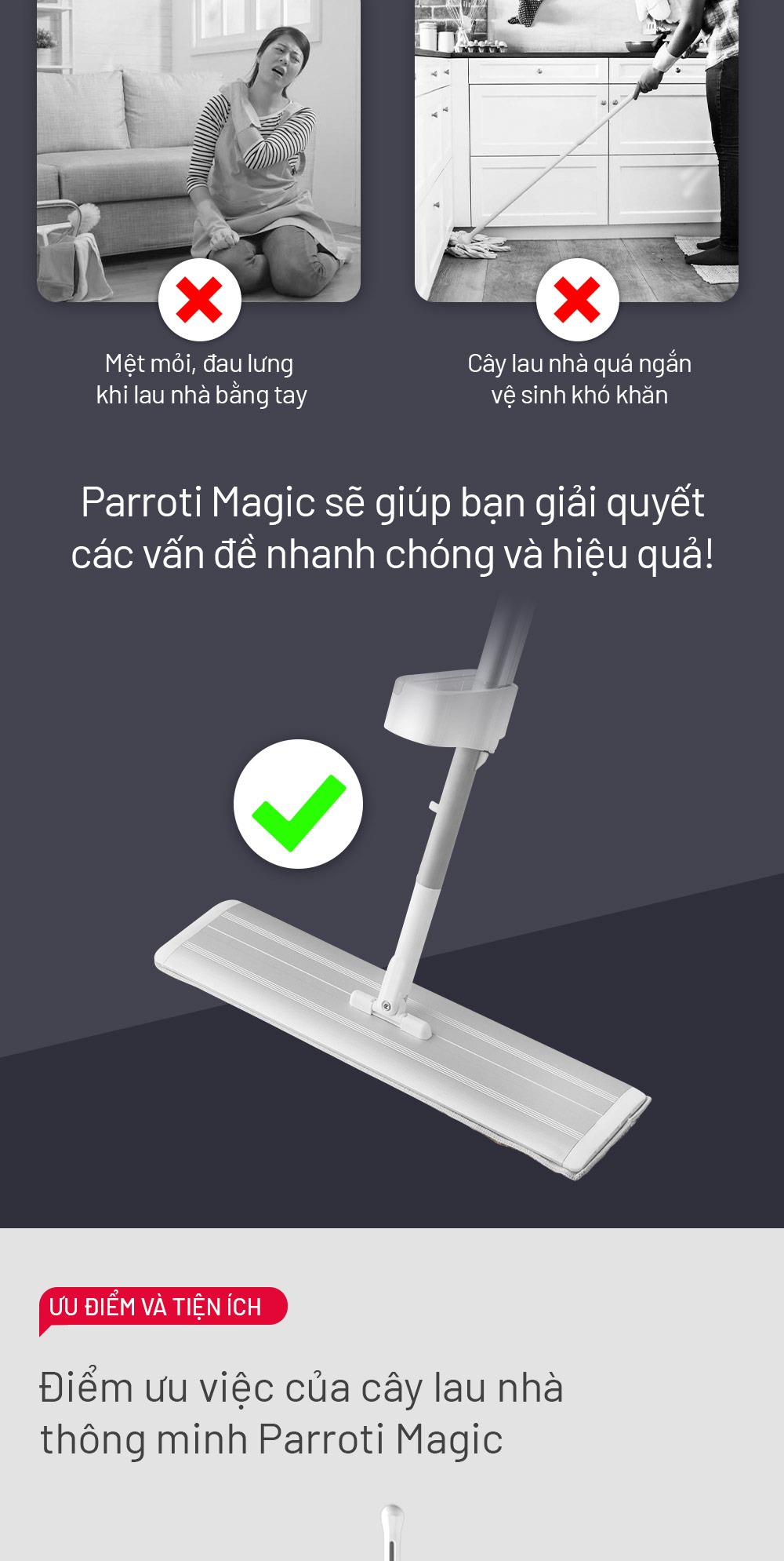 Cây lau nhà Parroti Magic MG02 tự vắt
