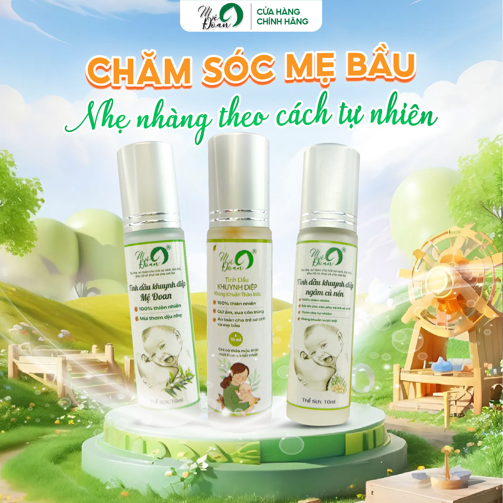 Mô tả - Tinh dầu khuynh diệp dạng bi lăn Đoan hỗ trợ giữ ấm, phòng cảm mạo, thiết kế nhỏ gọn tiện lợi dung tích 10ml - 1