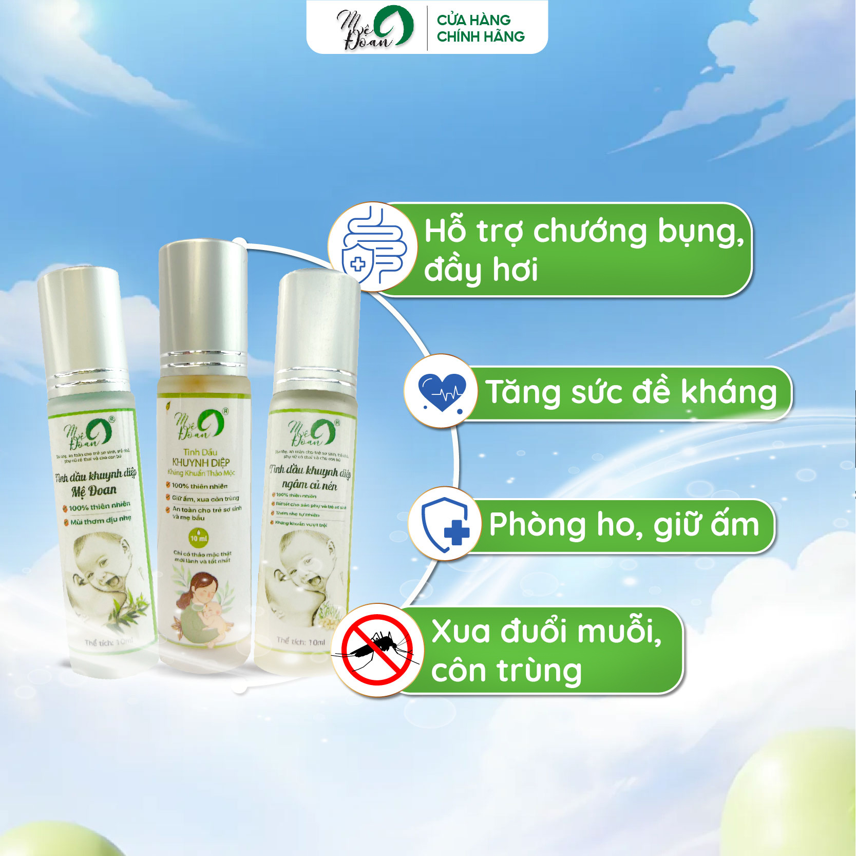 Mô tả - Tinh dầu khuynh diệp dạng bi lăn Đoan hỗ trợ giữ ấm, phòng cảm mạo, thiết kế nhỏ gọn tiện lợi dung tích 10ml - 2