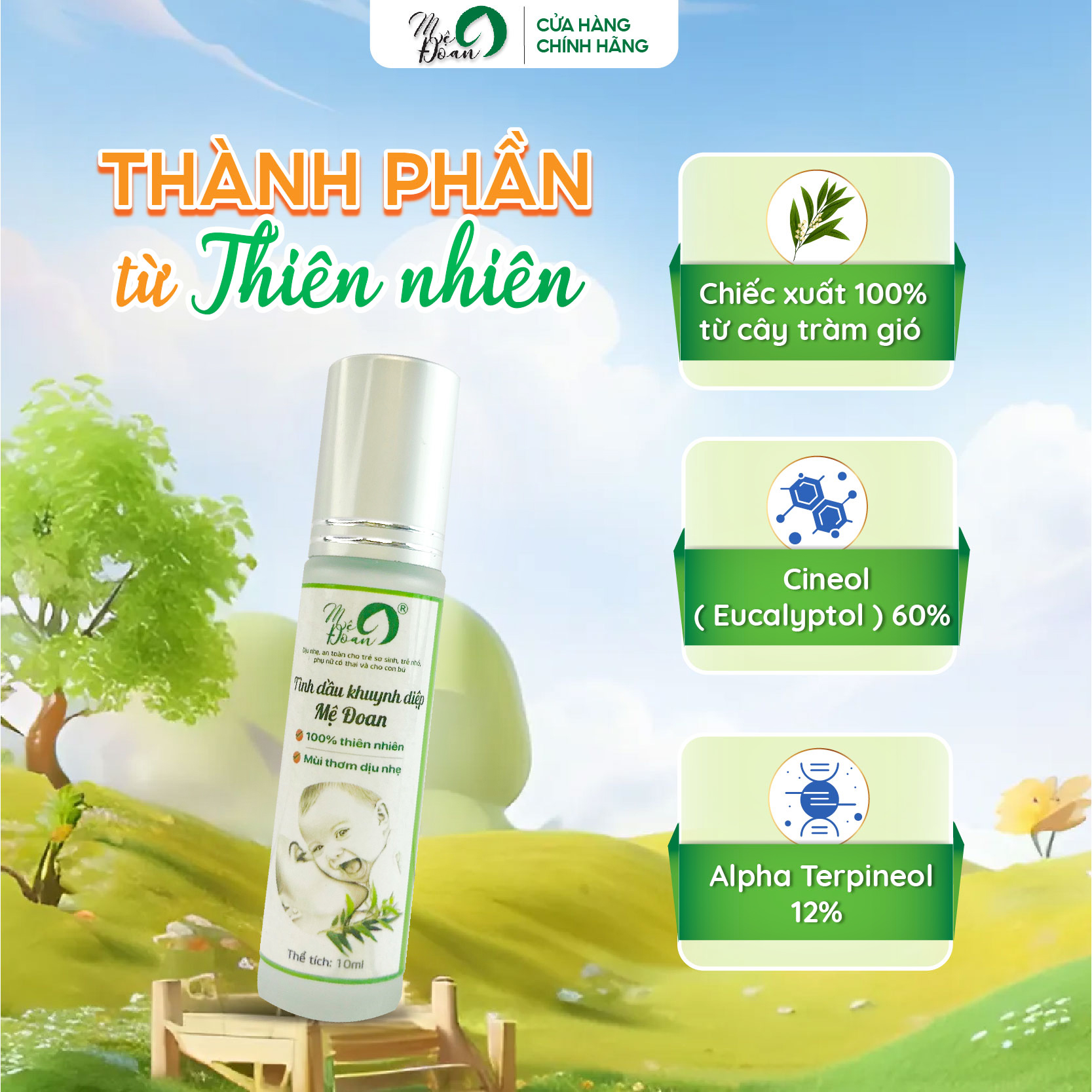 Mô tả - Tinh dầu khuynh diệp dạng bi lăn Đoan hỗ trợ giữ ấm, phòng cảm mạo, thiết kế nhỏ gọn tiện lợi dung tích 10ml - 3