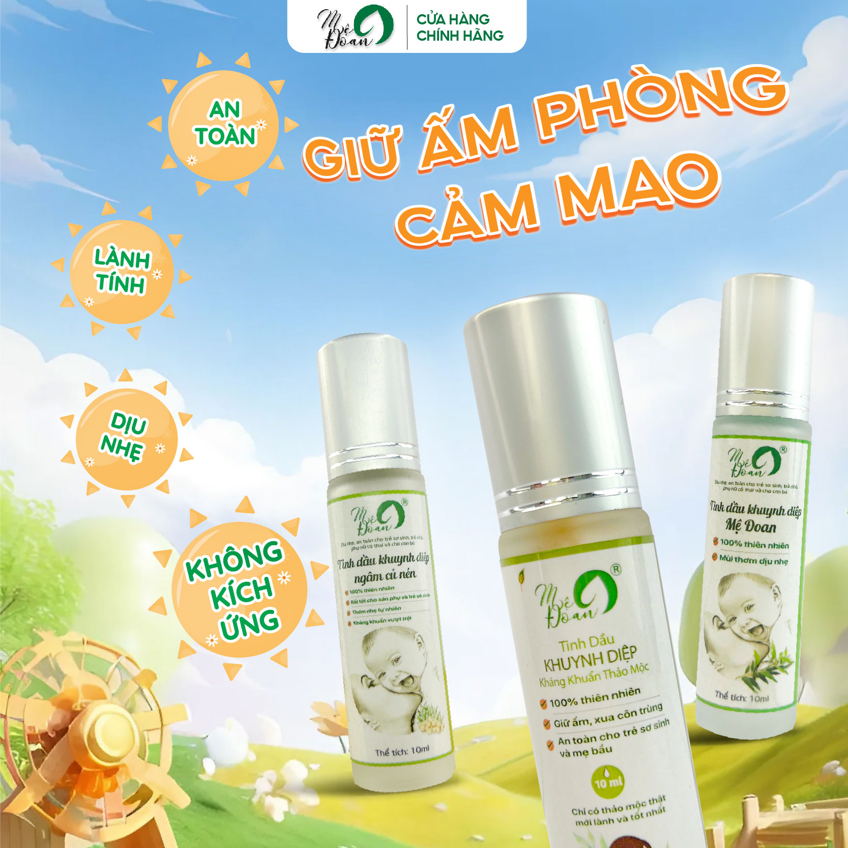 Mô tả - Tinh dầu khuynh diệp dạng bi lăn Đoan hỗ trợ giữ ấm, phòng cảm mạo, thiết kế nhỏ gọn tiện lợi dung tích 10ml - 4
