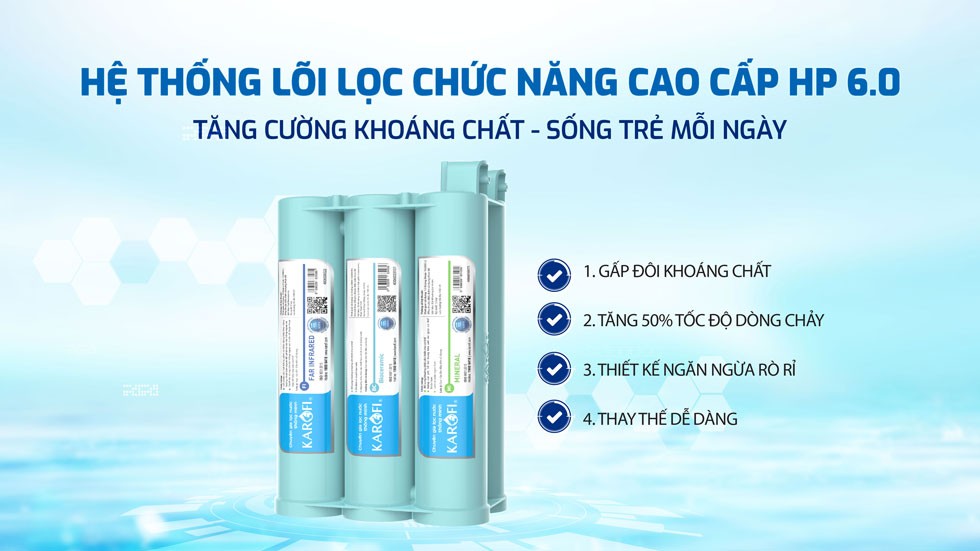 Mô tả Máy lọc nước RO Karofi KAQ-U50K 10 lõi - Nước uống trực tiếp - 5
