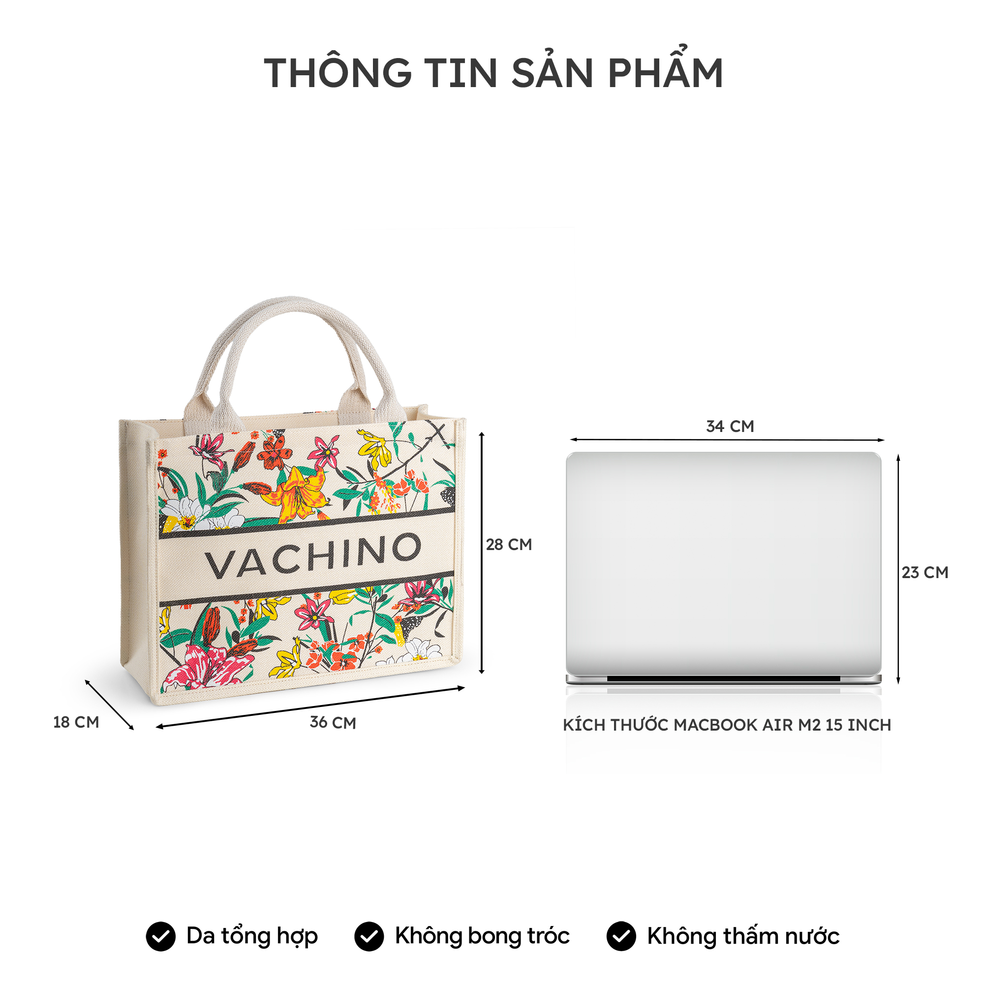 Mô tả Túi cói du lịch, đi biển, đi chơi siêu sang chảnh VACHINO-TX060 - 1