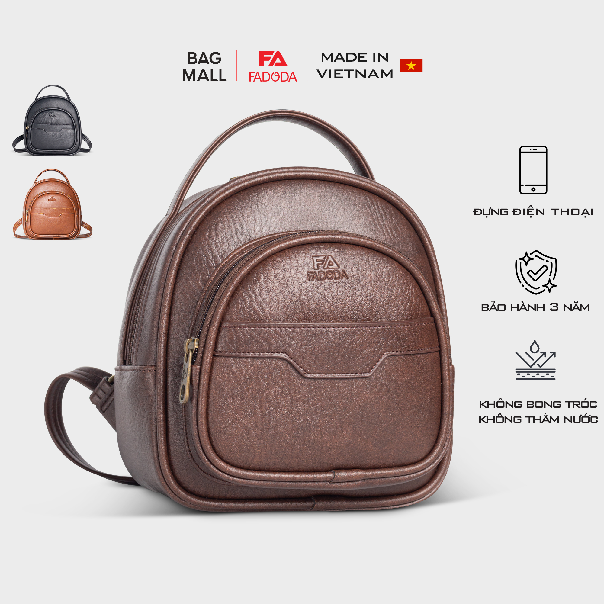 Mô tả Balo Nữ Mini Đa Năng FADODA FBA14 - 1