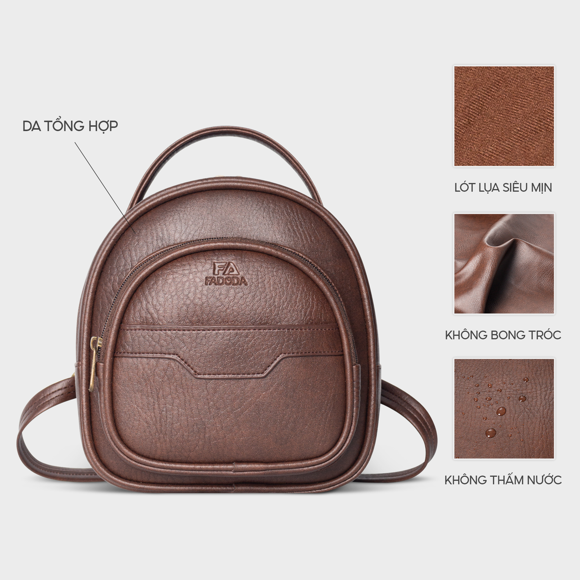 Mô tả Balo Nữ Mini Đa Năng FADODA FBA14 - 3