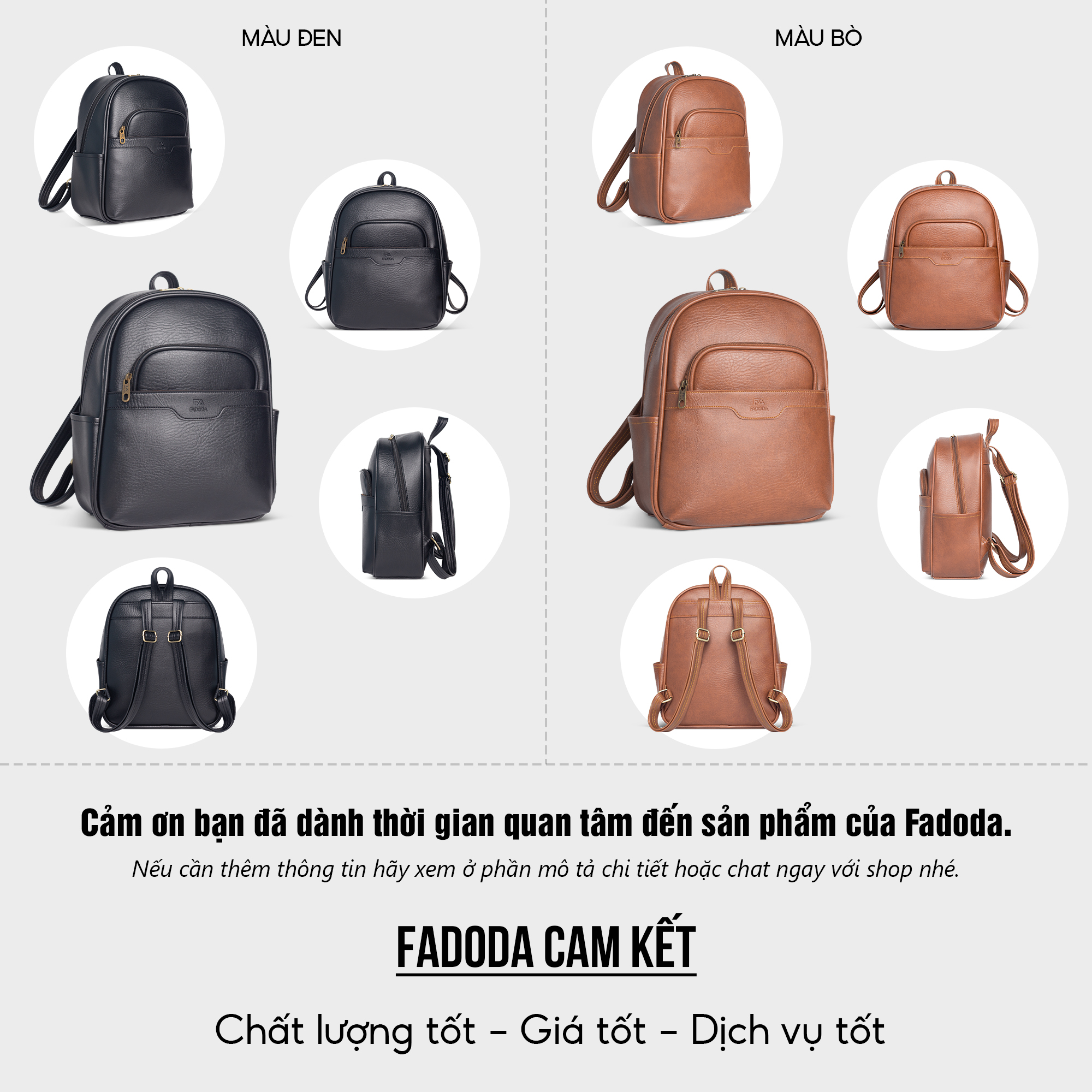 Mô tả Balo thời trang công sở unisex FA DO DA FBA10 - 8