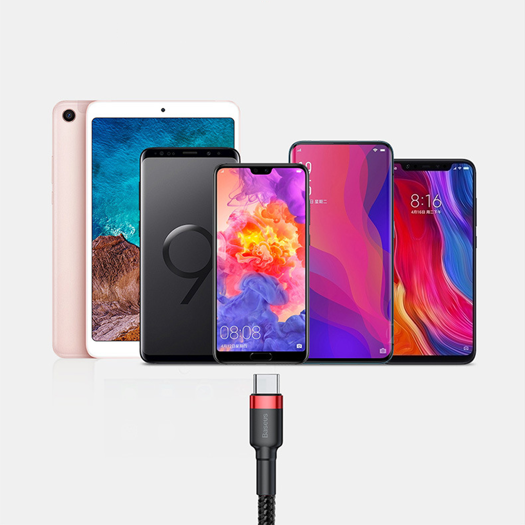 Mô tả Cáp sạc nhanh CHÍNH HÃNG Baseus Chuẩn USB ra Type C - Dây Bọc Dù Chống Gãy Gập - Siêu Bền - 1