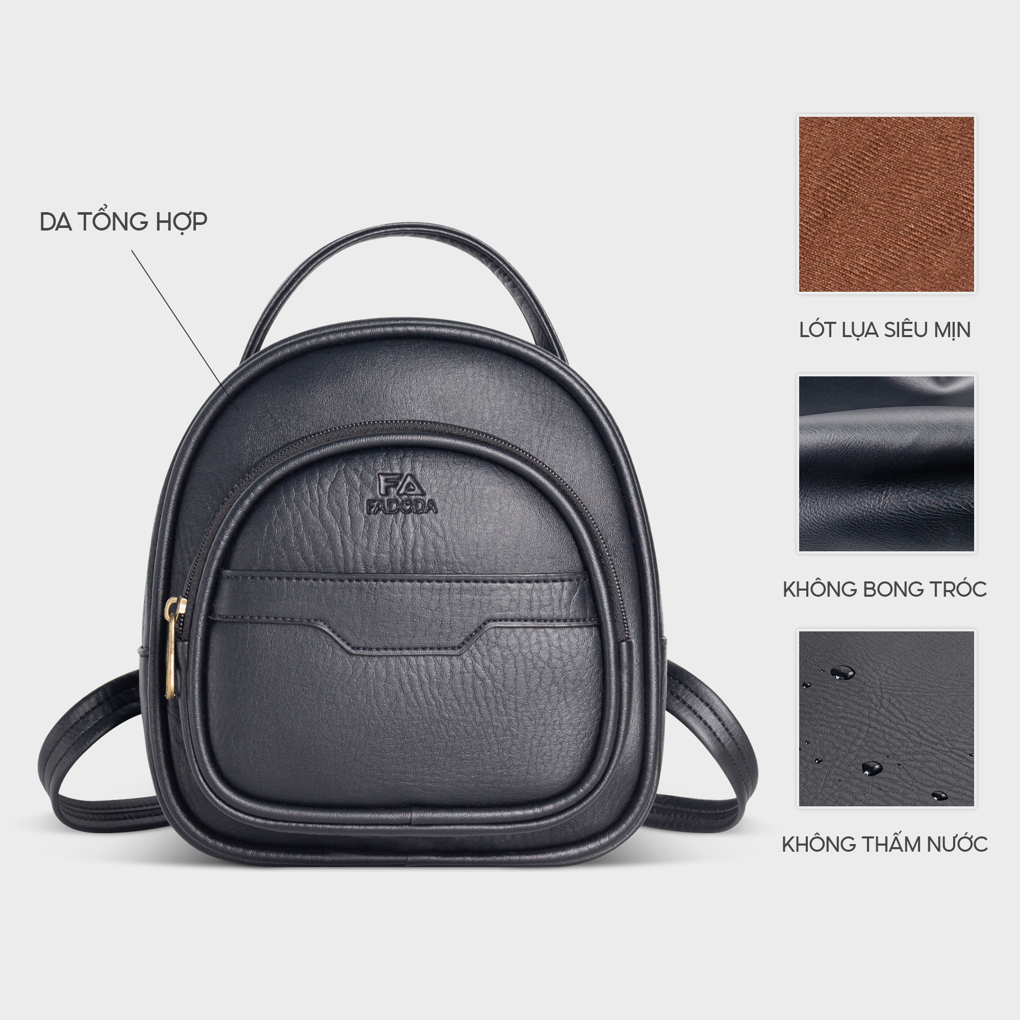 Mô tả Balo nữ mini thời trang dễ thương FADODA FBA14 - 3