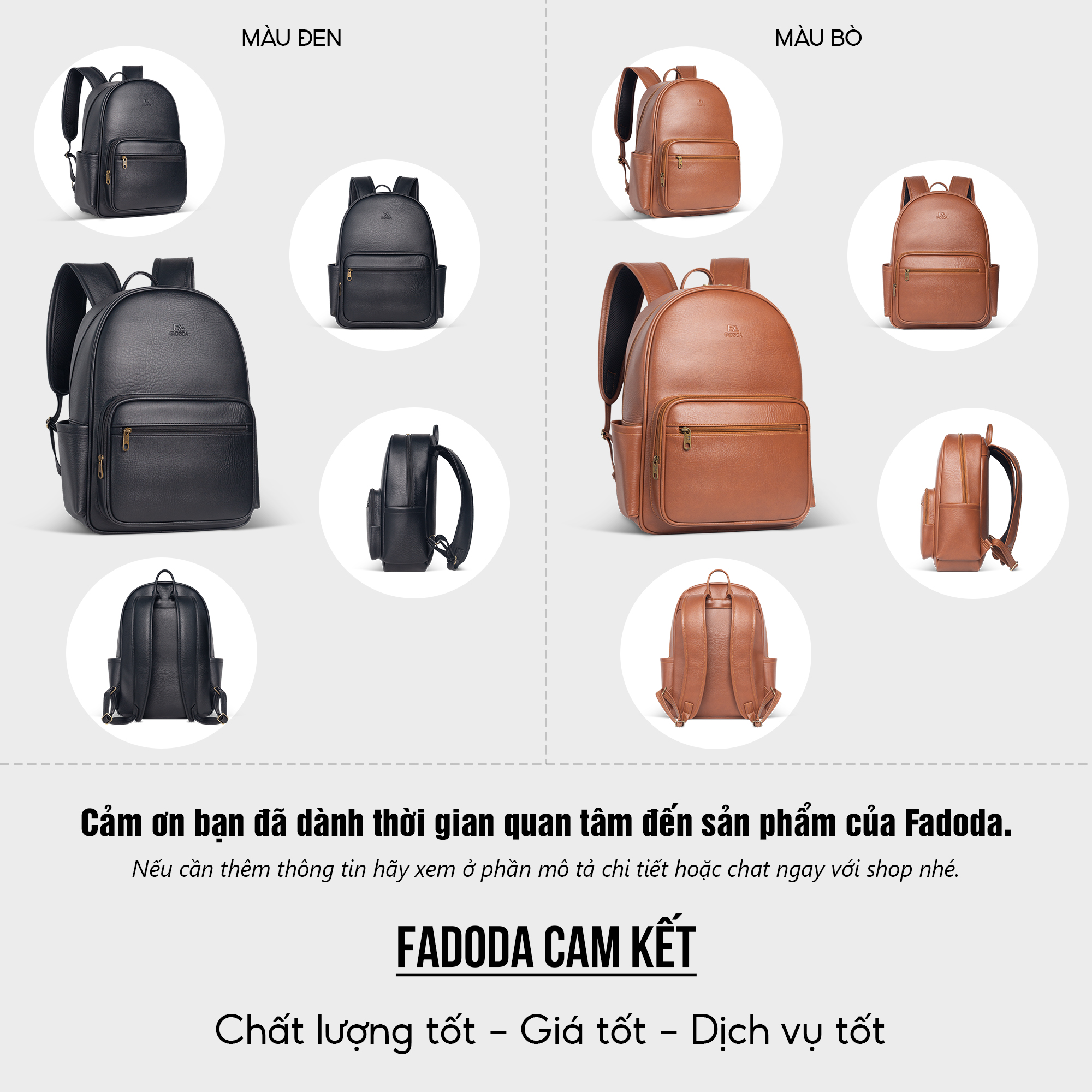 Mô tả Balo da công sở cao cấp unisex Fadoda FBA25 - 6