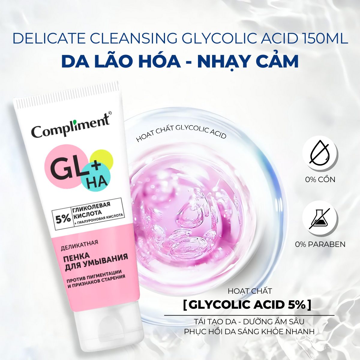 Mô tả Sữa Rửa Mặt Dịu Nhẹ Cho Da Nhạy Cảm Compliment Cleanser Gel Tạo Bọt Low Ph 150ml - 4