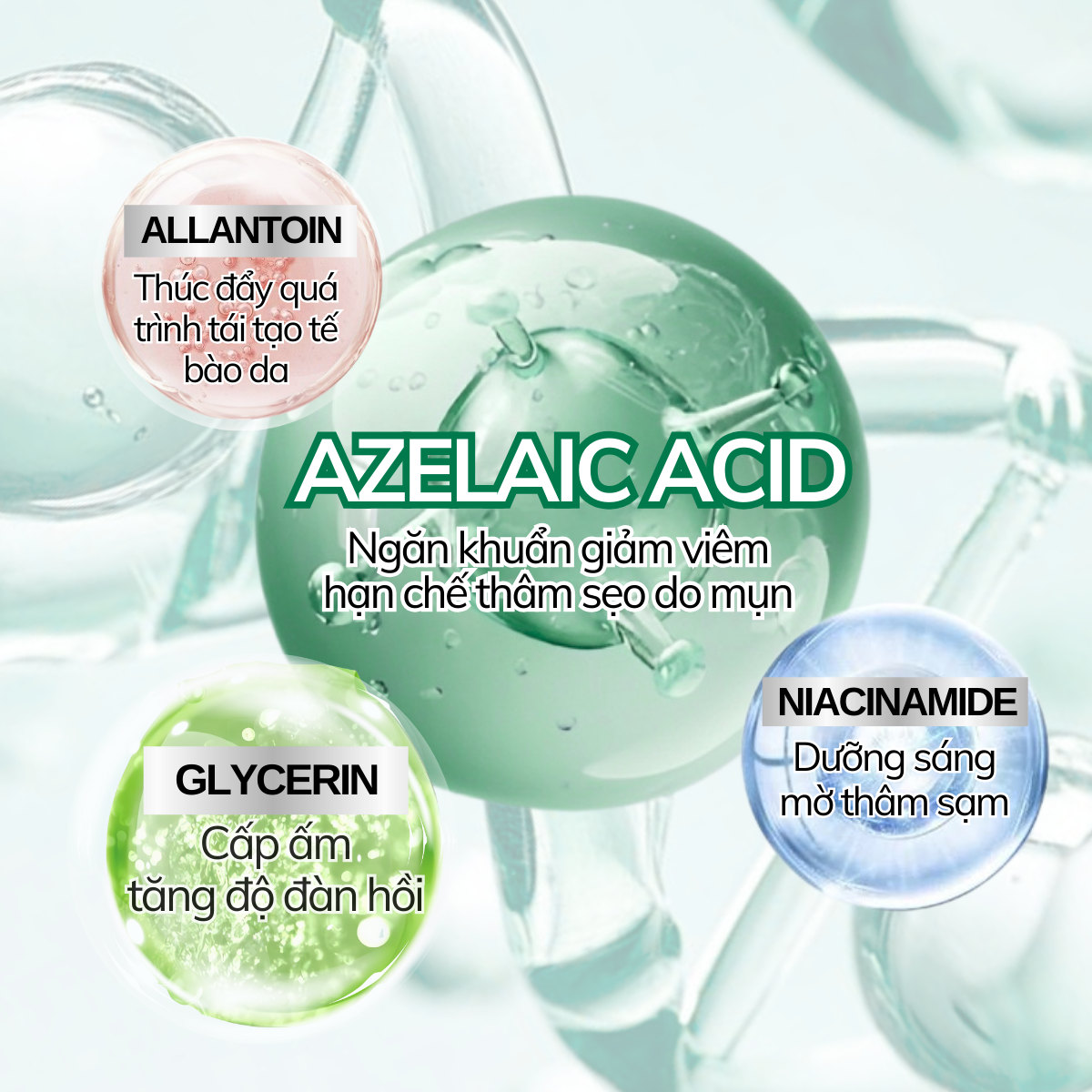 Mô tả Kem Dưỡng Azelaic Acid Compliment Giảm Dầu Mụn, Mờ Thâm, Sáng Da 35ml - 2
