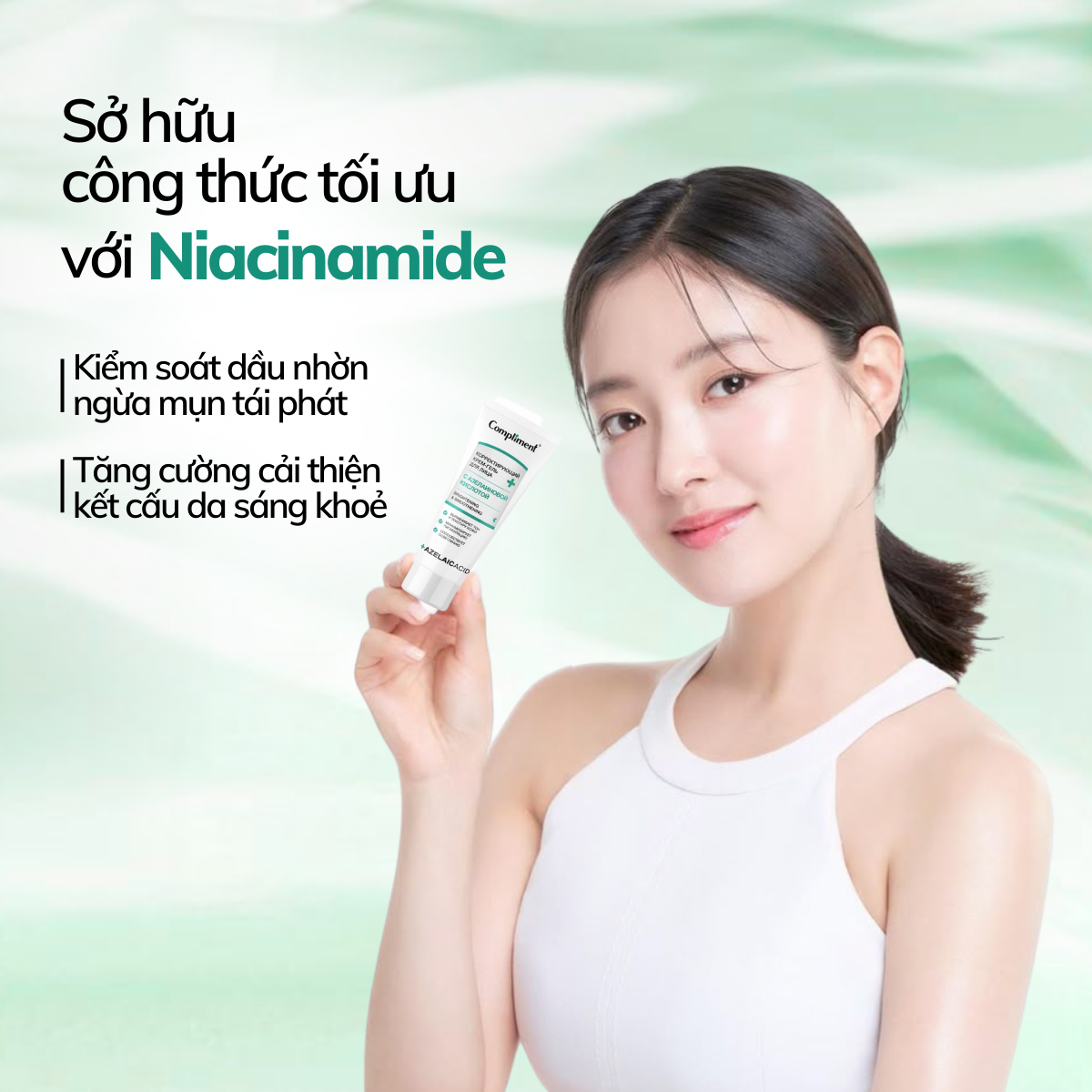 Mô tả Kem Dưỡng Azelaic Acid Compliment Giảm Dầu Mụn, Mờ Thâm, Sáng Da 35ml - 5
