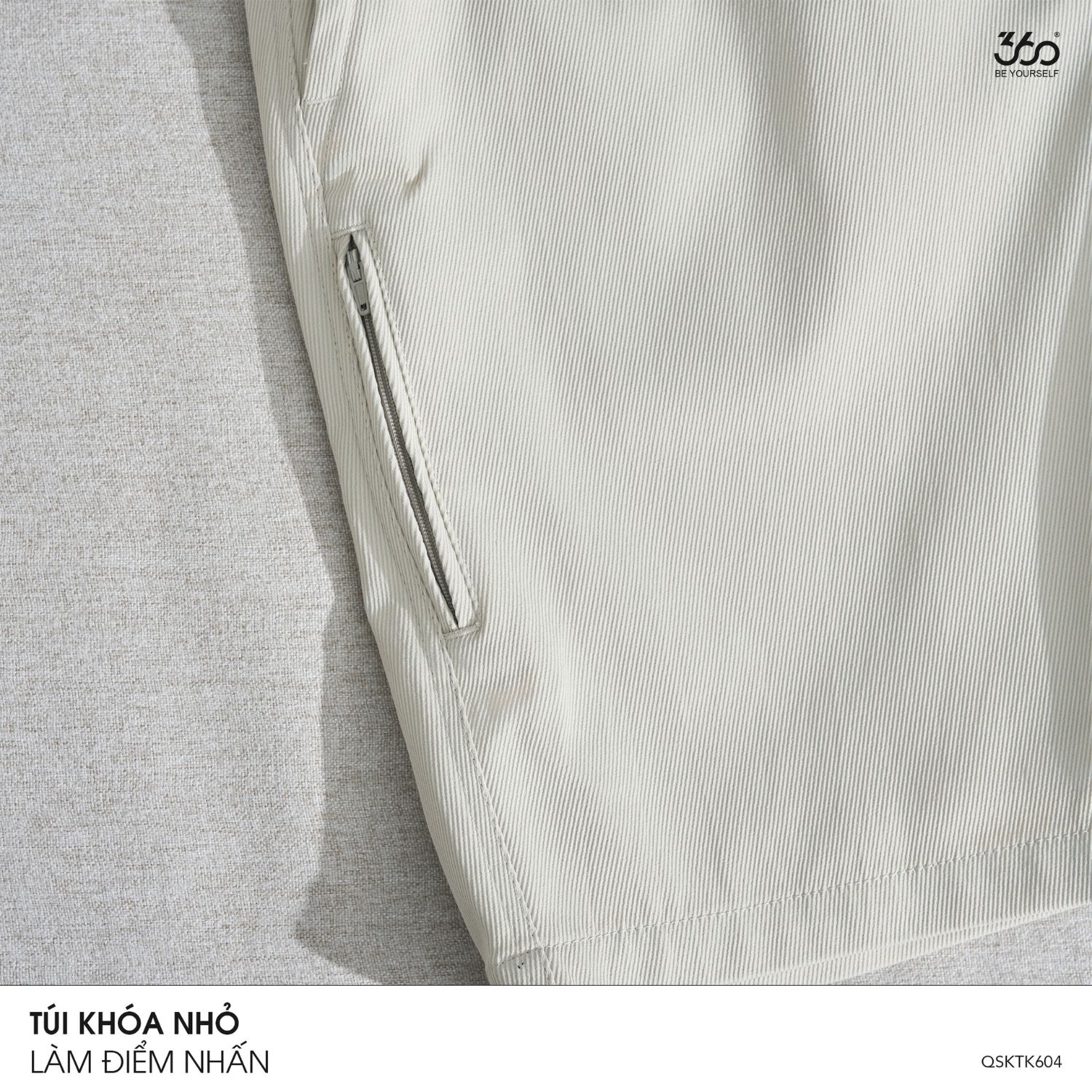 Mô tả Quần short kaki nam thương hiệu 360 Boutique quần short nam cao cấp đứng form - QSKTK604 - 2