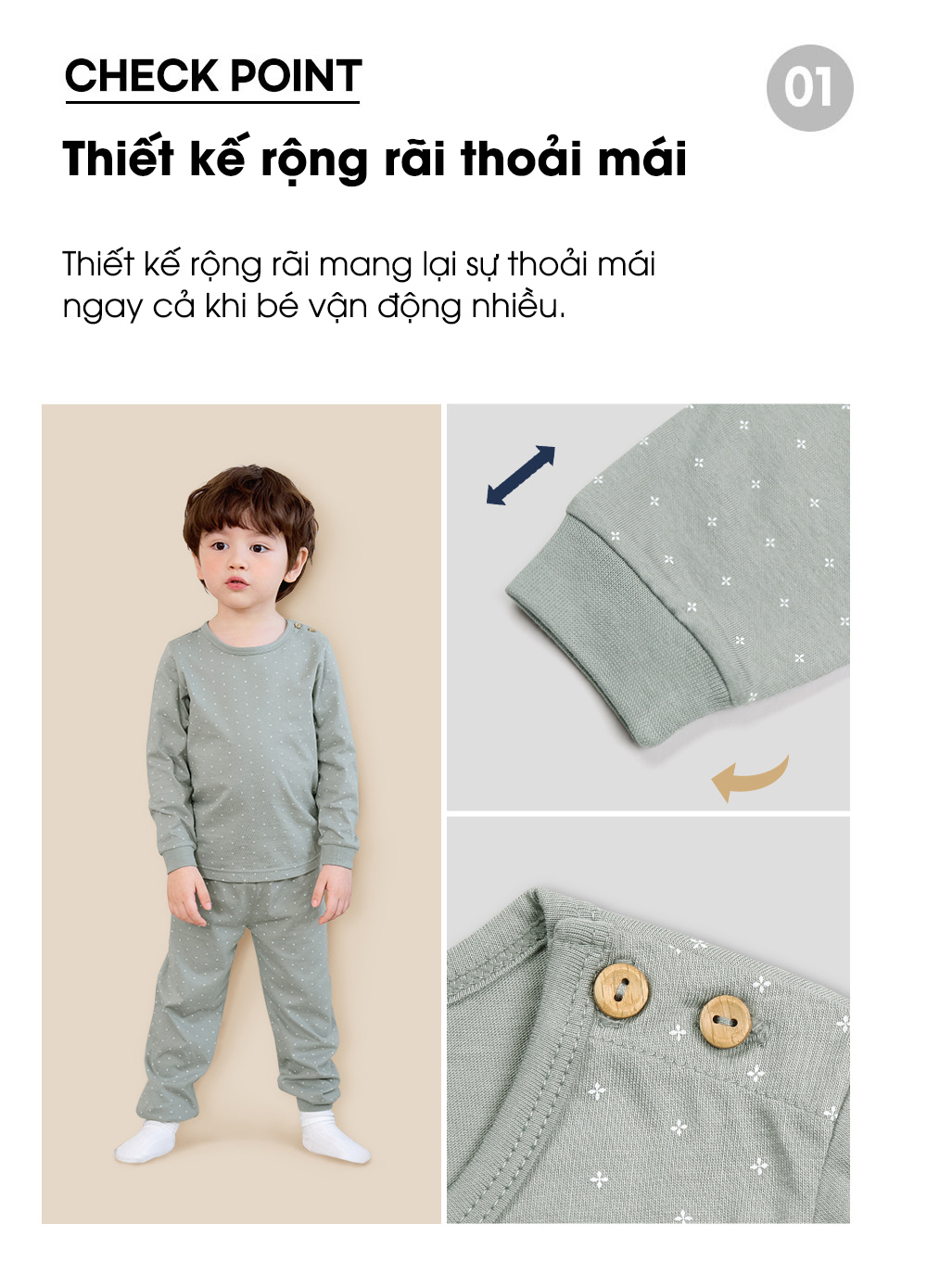 Mô tả Đồ bộ tay dài quần áo thun cotton mịn dáng rộng mặc nhà mùa hè cho bé gái  và bé trai Unifriend Hàn Quốc U2023-43 - 2