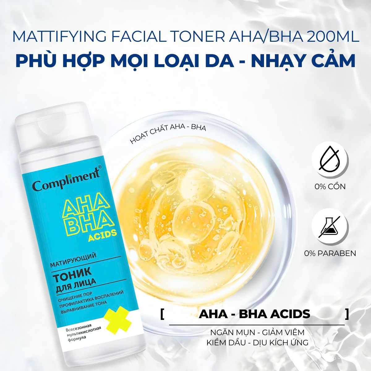 Mô tả Nước Hoa Hồng Compliment Cấp Ẩm Sáng Da, Toner Dịu Nhẹ Lành Tính 200ml - 8