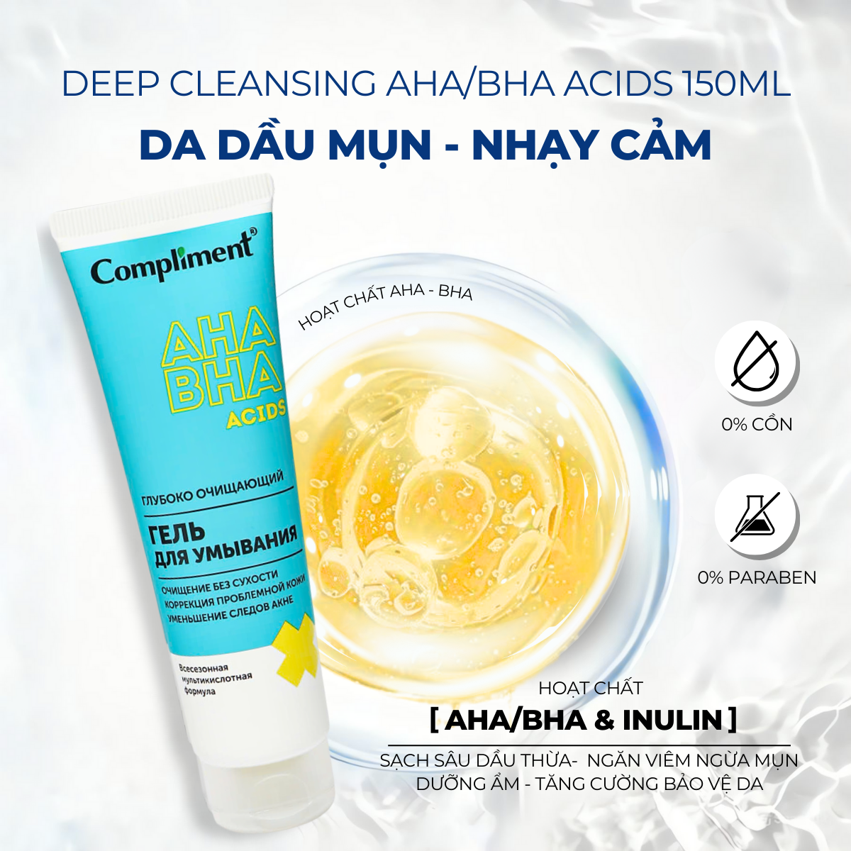 Mô tả Sữa Rửa Mặt Dịu Nhẹ Cho Da Nhạy Cảm Compliment Cleanser Gel Tạo Bọt Low Ph 150ml - 5