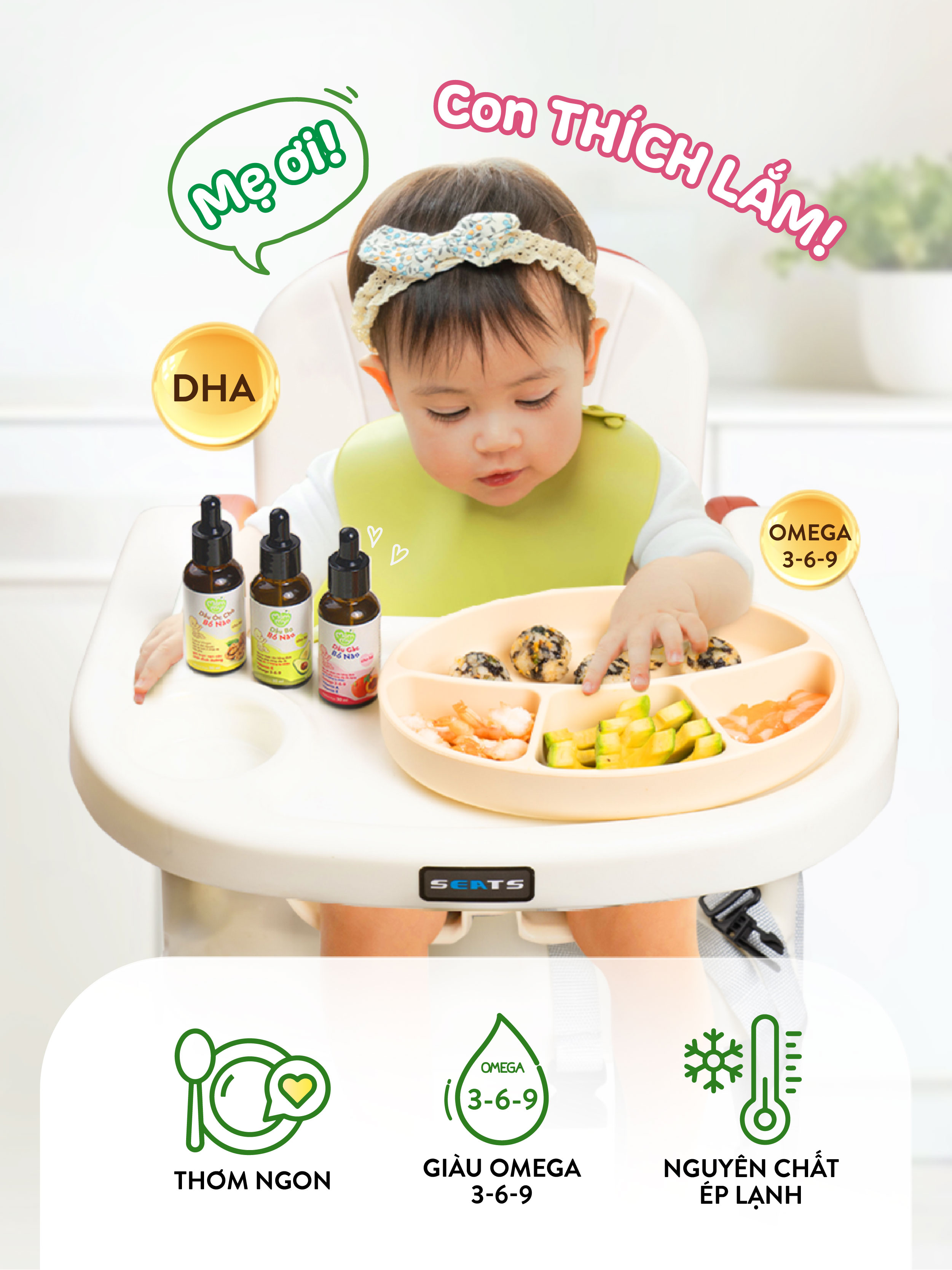 Mô tả Combo 3 dầu ăn dặm núng nính Mămmy gồm dầu bơ, dầu óc chó, dầu gấc giúp bé phát triển toàn diện về trí não, thị lực - 2